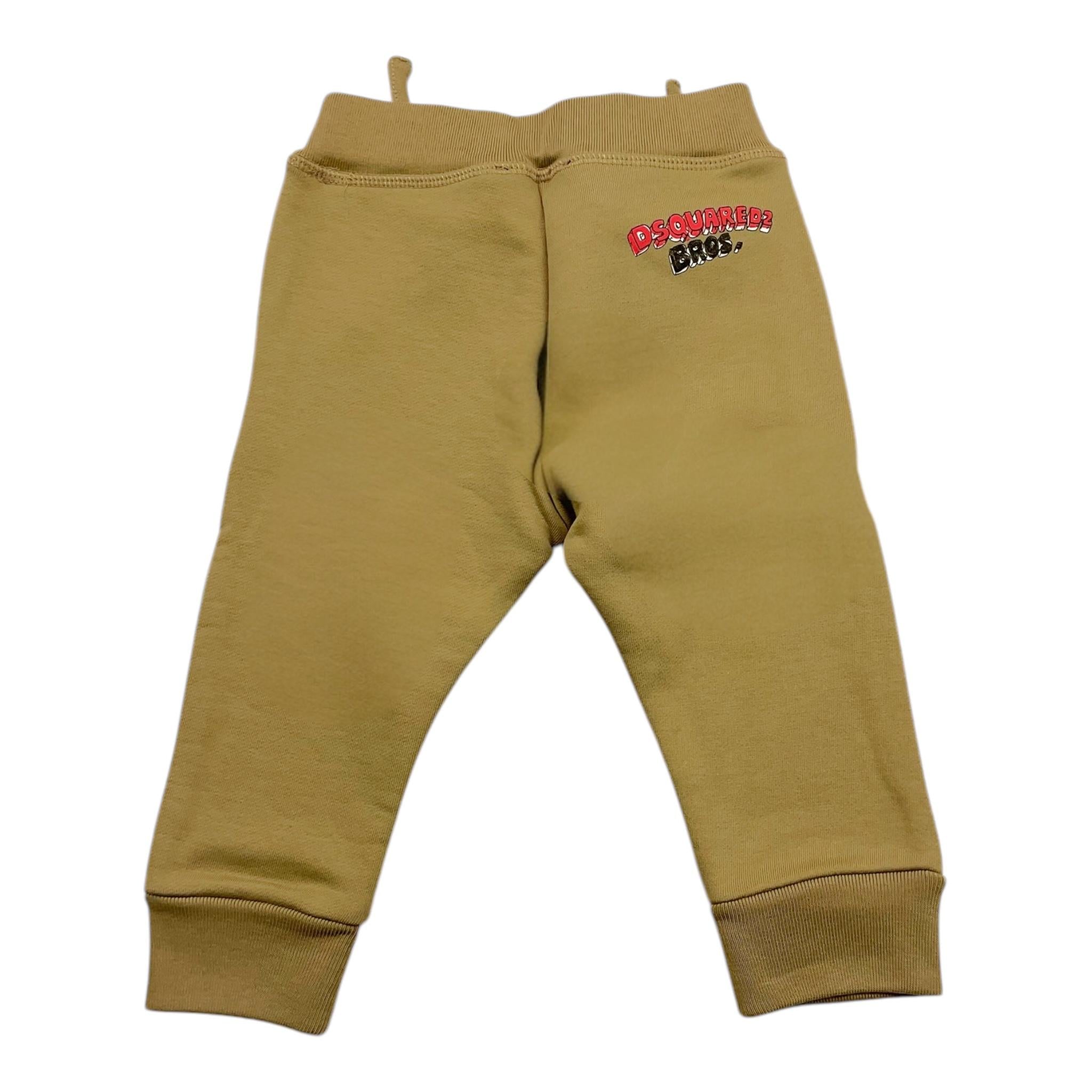 DSQUARED2 pantalone modello tuta tinta unita con elastico in vita Fango per Neonato DQ2507 FANGO DSQUARED2
