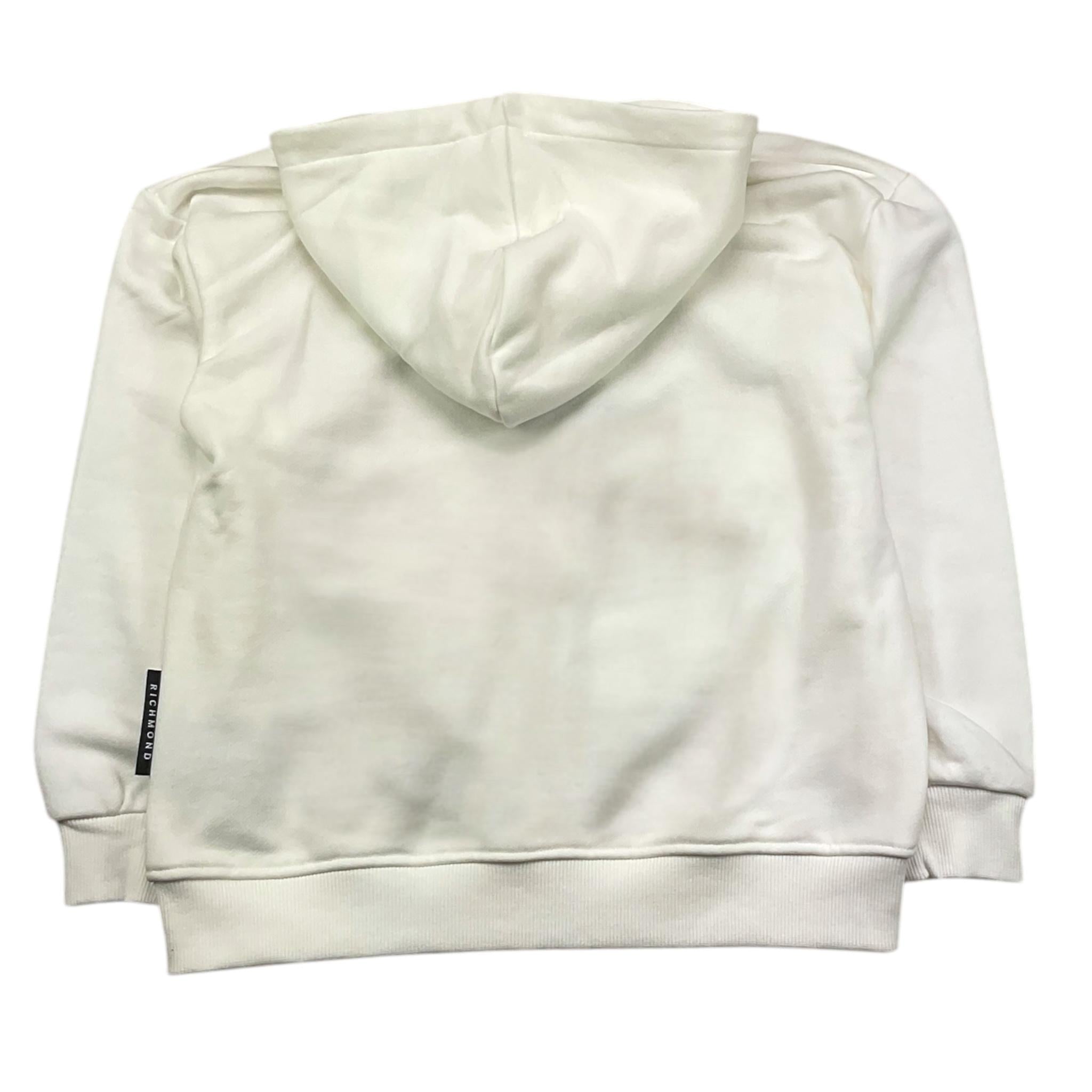 JOHN RICHMOND felpa con zip e cappuccio tinta unita con stampa in contrasto Bianco per Bambina RGA25077FE BIANCO JOHN RICHMOND