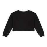 DOLCE & GABBANA felpa crop tinta unita con stampa Nero per Bambina L5JW7M NERO DOLCE & GABBANA