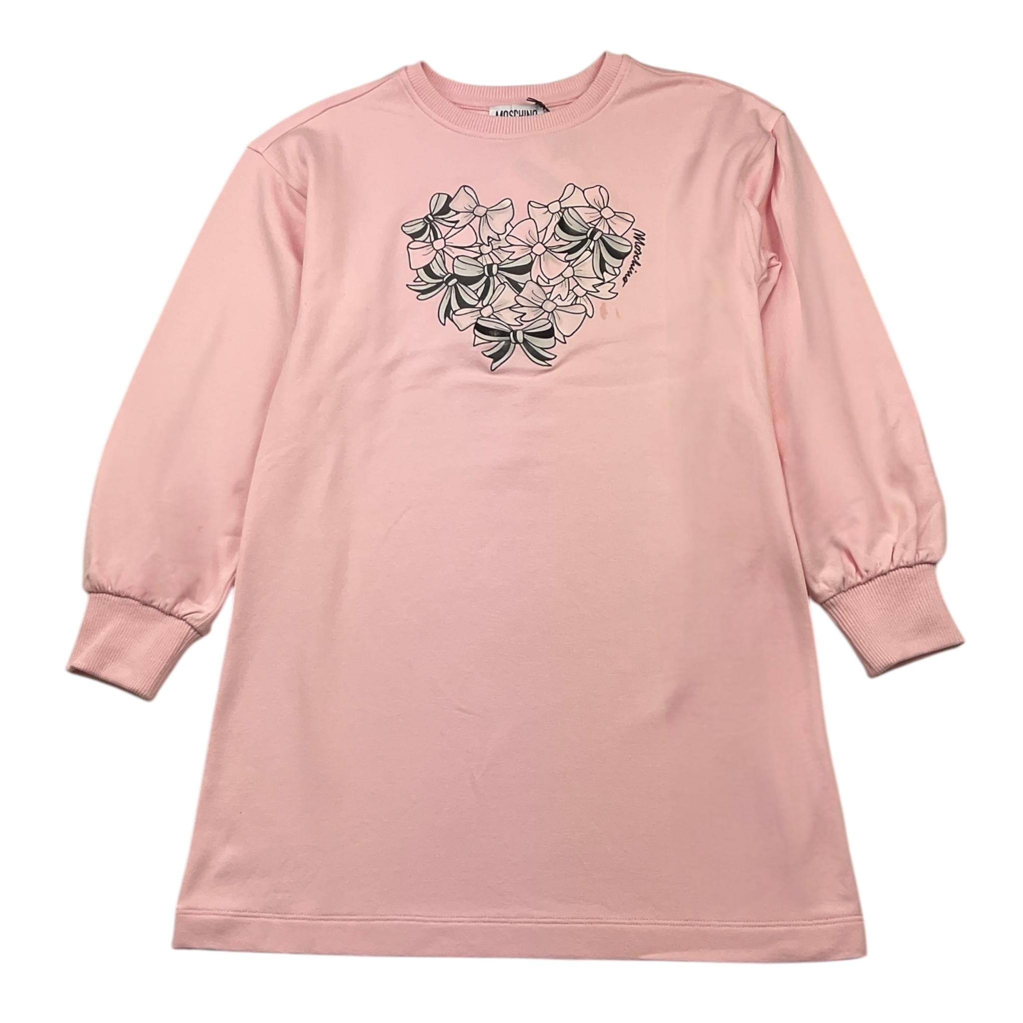 MOSCHINO abito modello felpa tinta unita con stampa Rosa per Bambina HAV0GY ROSA MOSCHINO