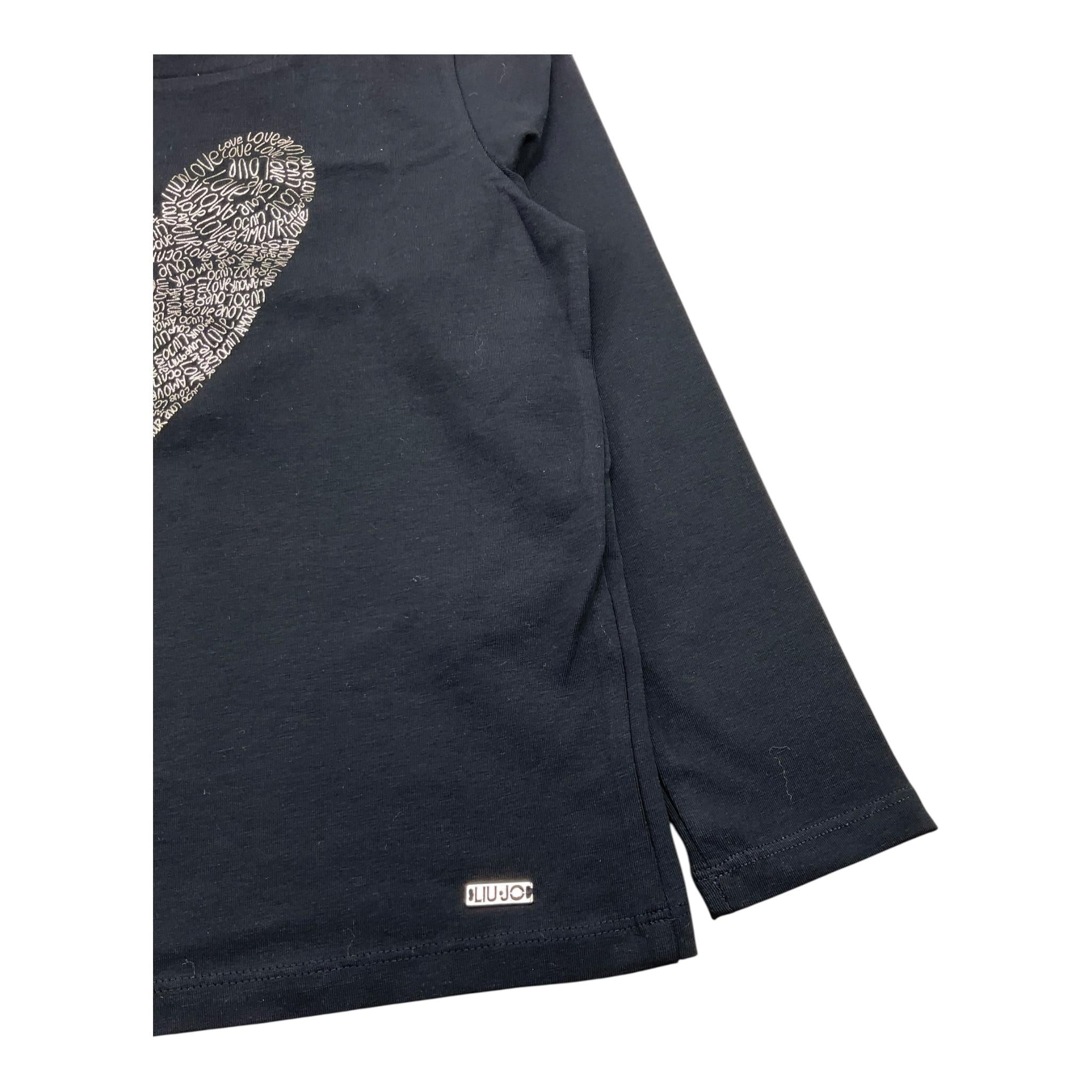 LIU JO shirt girocollo tinta unita con stampa Nero per Bambina GF3173 NERO LIU JO