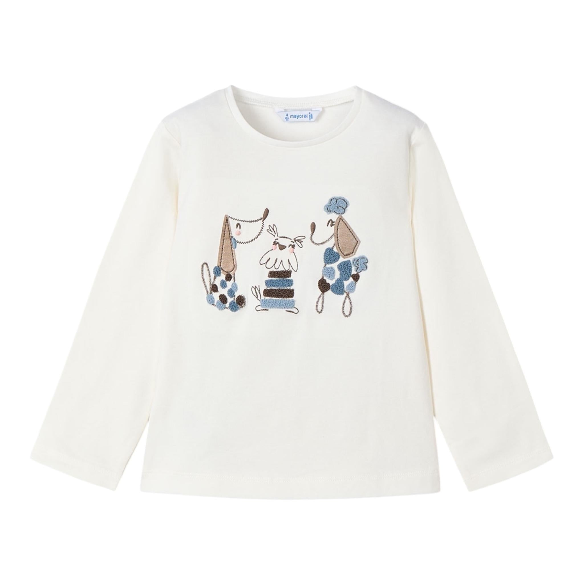 MAYORAL shirt girocollo tinta unita con stampa in contrasto Bianco per Neonata 4070XN BIANCO MAYORAL