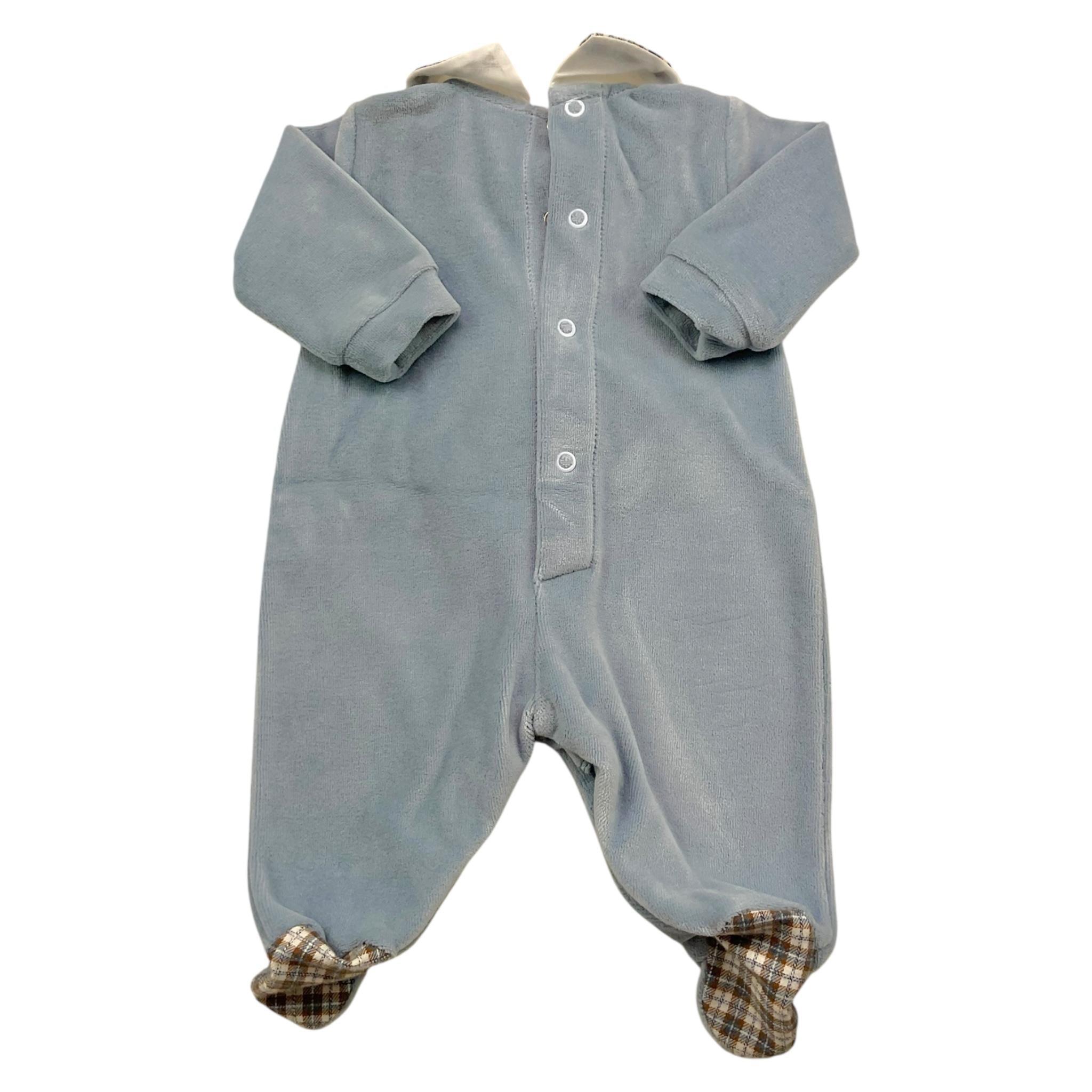 MARLU' tutina tinta unita con stampa Azzurro per Neonato IG5514M AZZURRO MARLU'