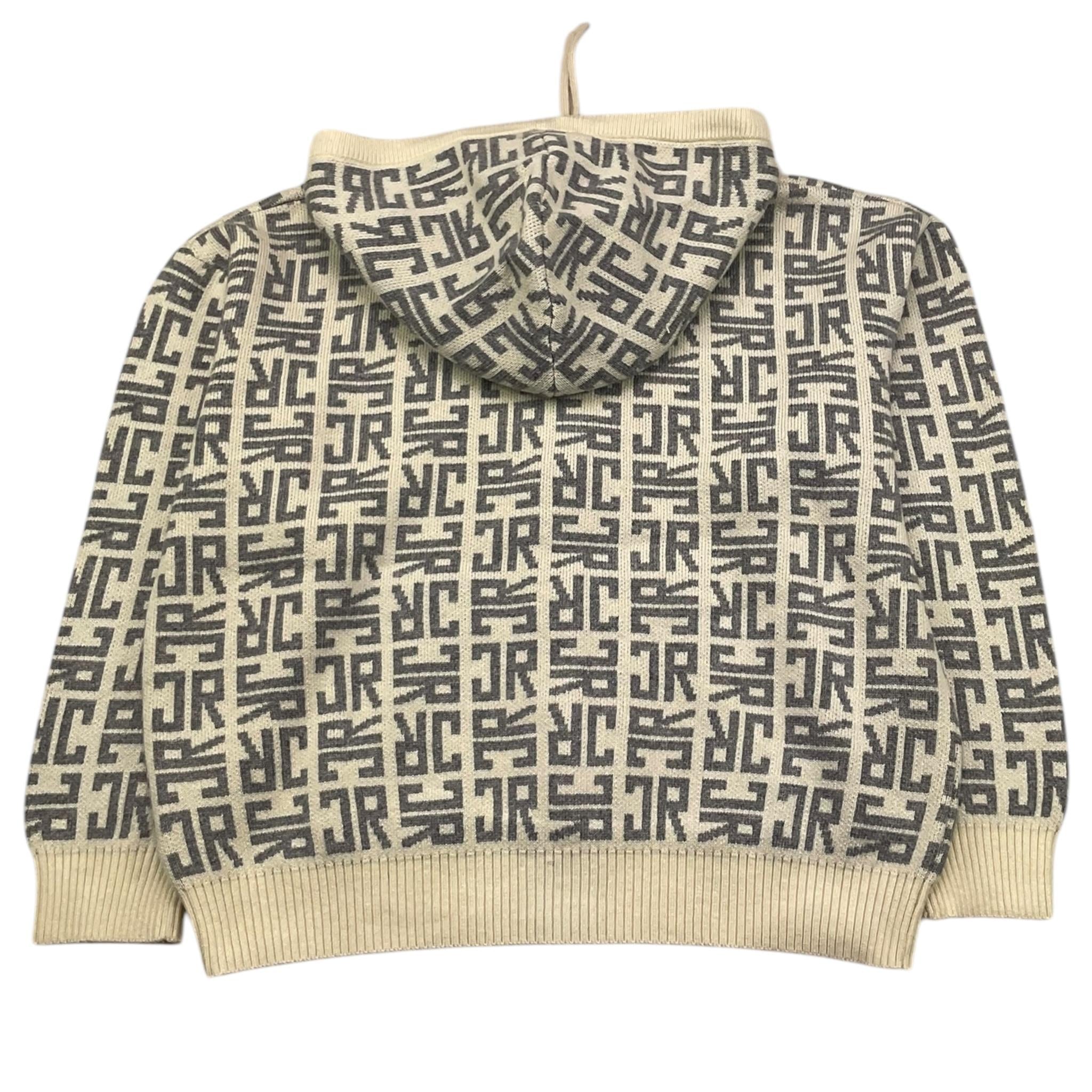 JOHN RICHMOND felpa in maglia con zip e cappuccio e stampe logo Panna per Bambino RBA25111MA PANNA JOHN RICHMOND