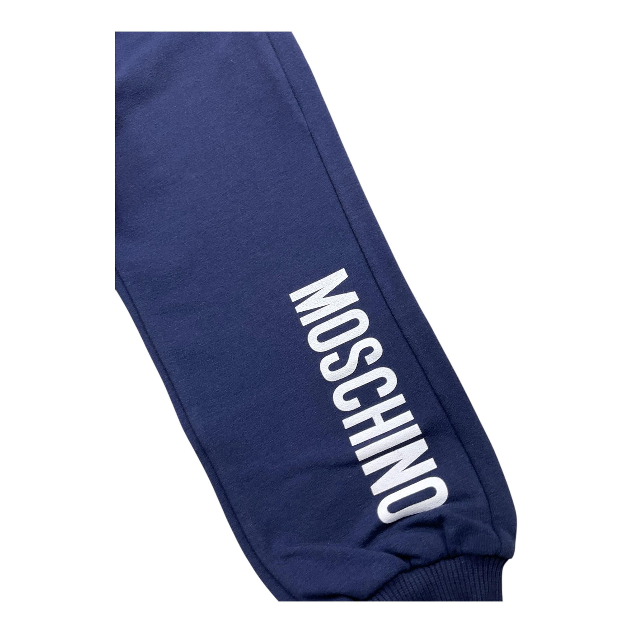 MOSCHINO pantalone tuta tinta unita con stampa logo Blu per Neonato MUP058X BLU MOSCHINO