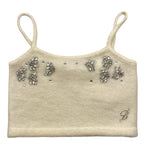 MISS BLUMARINE top tinta unita con applicazioni brillantini Panna per Bambina IF4005MA39P PANNA MISS BLUMARINE