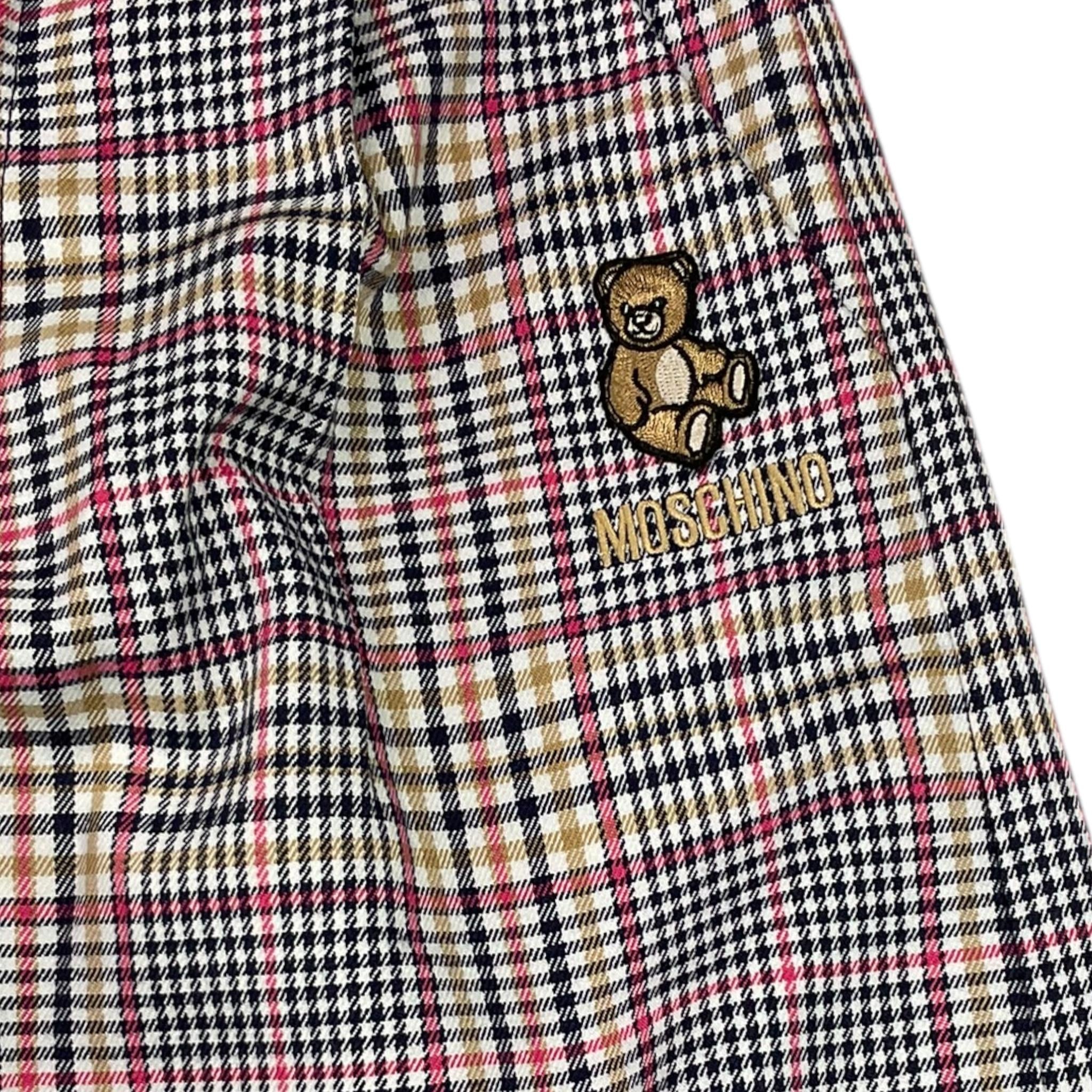 MOSCHINO pantalone tinta unita modello a palazzo con fantasia quadri Bianco per Bambina HDP06N BIANCO MOSCHINO