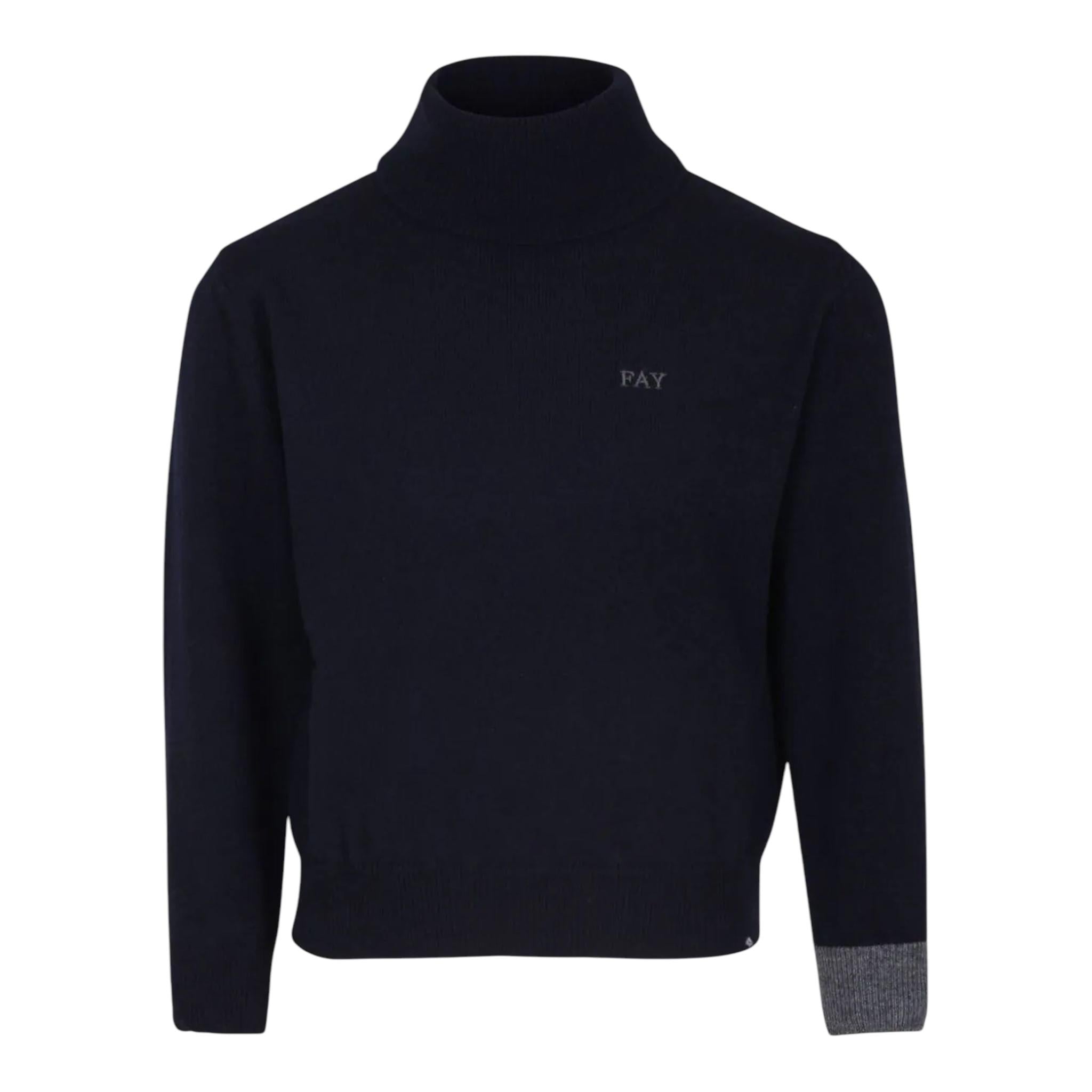 FAY maglia tinta unita collo alto Blu per Neonato FV9P20N BLU FAY