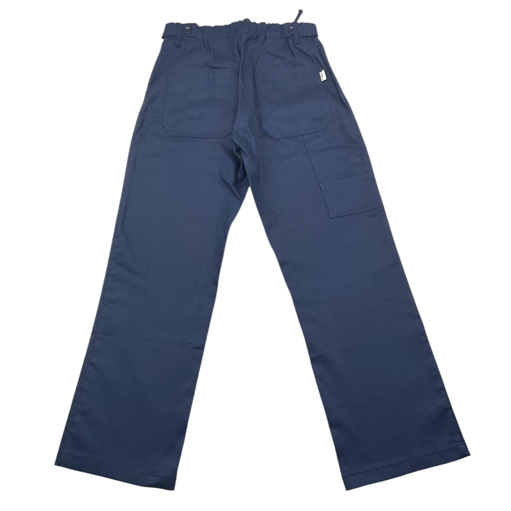 pantalone tinta unita con elastico in vita PP4073 BLU PAOLO PECORA