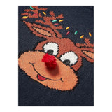 NAME IT maglia girocollo tinta unita con ricami Blu per Bambino 13211004 BLU NAME IT