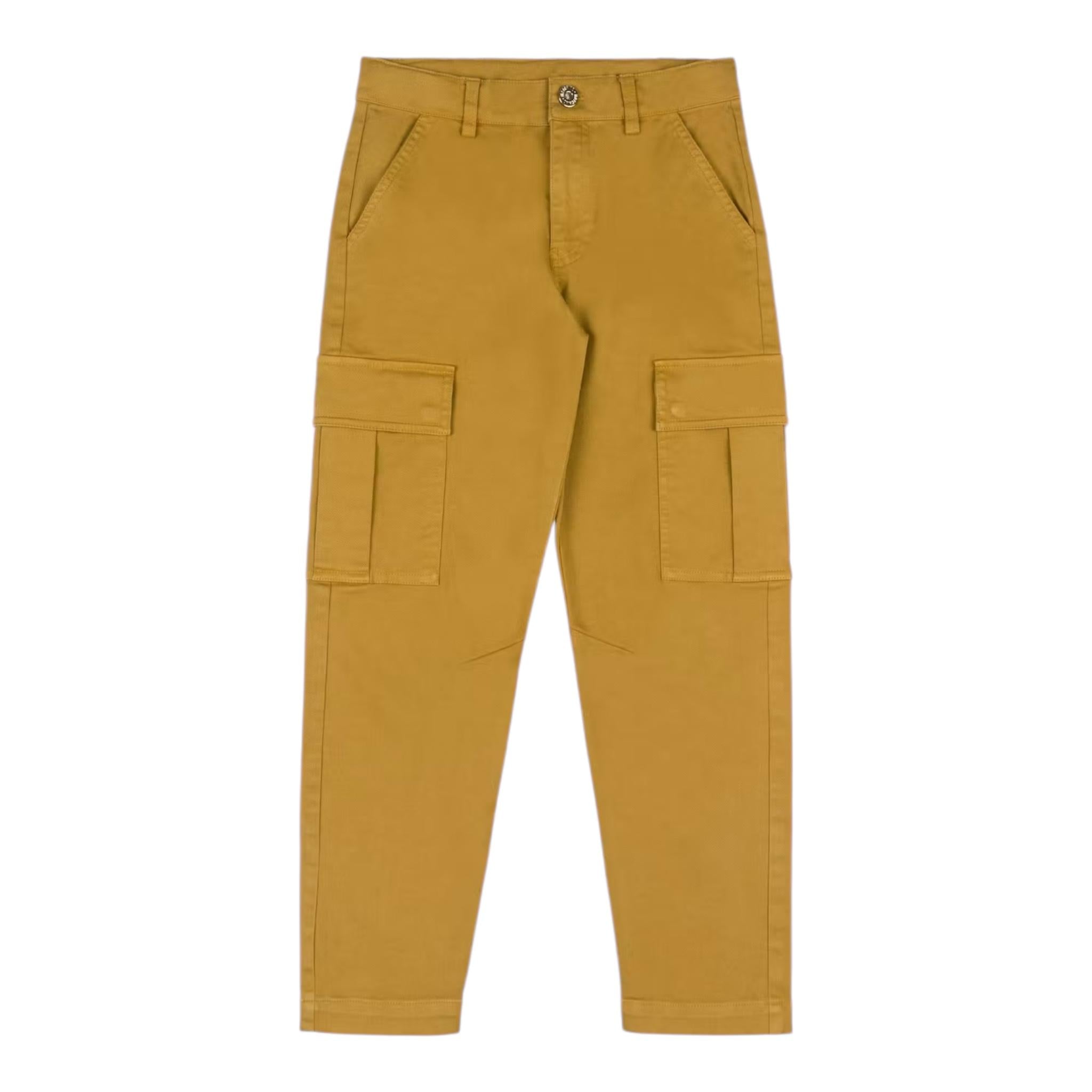 MOSCHINO pantalone tinta unita con tasche america Marrone per Bambino HUP07X MARRONE MOSCHINO