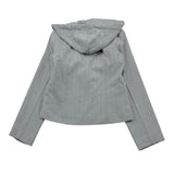 MANILA GRACE giacca tinta unita con fantasia a righe e cappuccio Grigio per Bambina MFJF24J128 GRIGIO MANILA GRACE