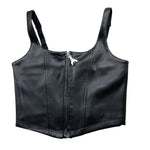 PATRIZIA PEPE top tinta unita in ecopelle Nero per Bambina 7C0250 NERO PATRIZIA PEPE