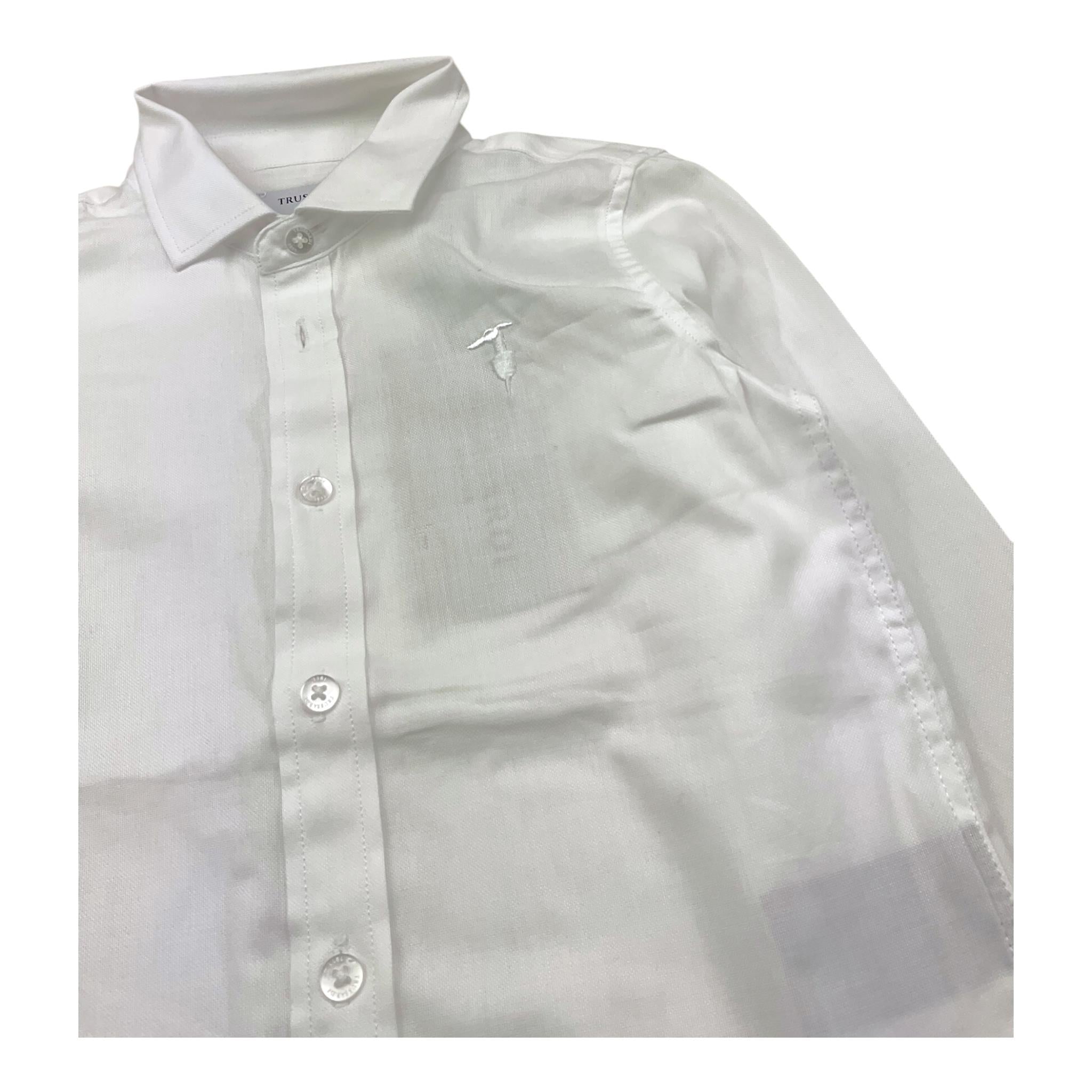 TRUSSARDI camicia tinta unita con stampa Bianco per Bambino TBA25080CA BIANCO TRUSSARDI