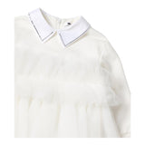 ELISABETTA FRANCHI abito manica lunga tinta unita cn tulle Bianco per Neonata EGAB155 BIANCO ELISABETTA FRANCHI