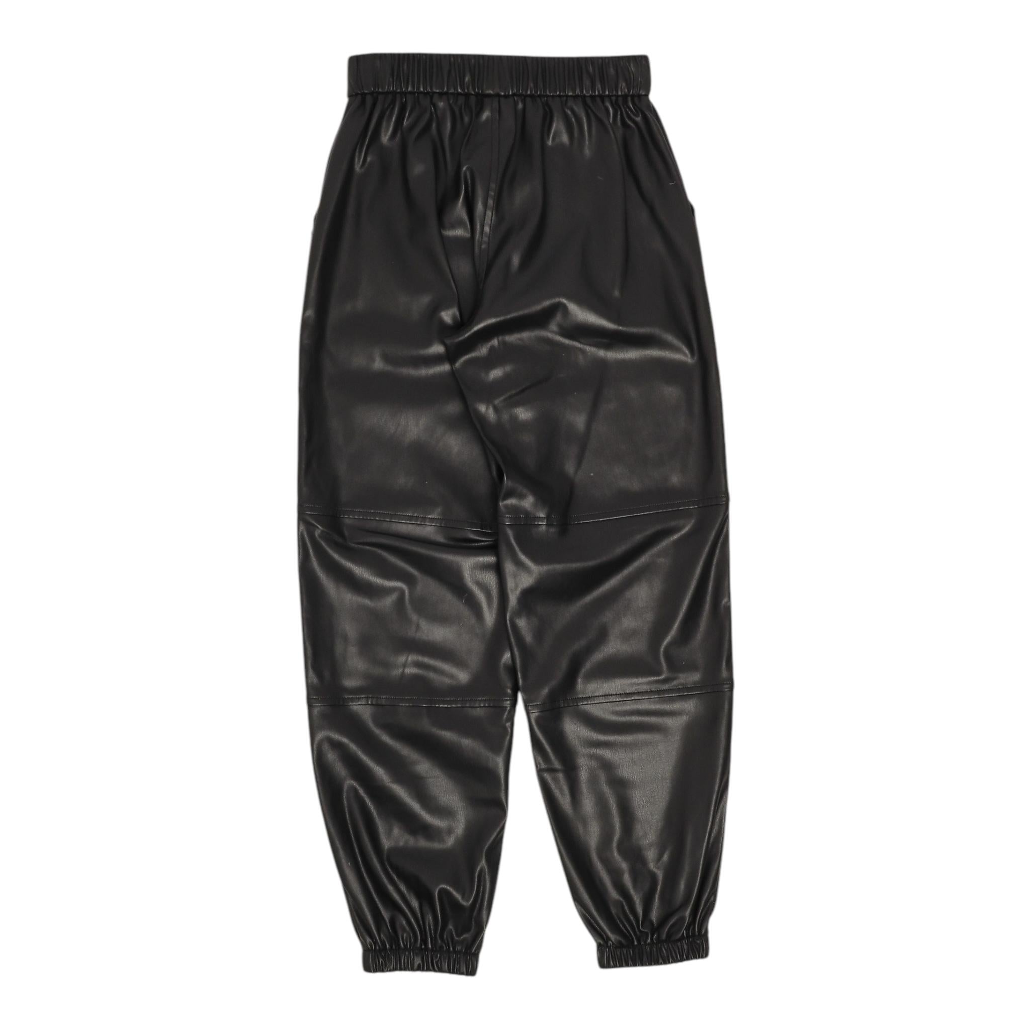 LIU JO pantalone in ecopelle tinta unita con elastico in vita Nero per Bambina GF4056 NERO LIU JO