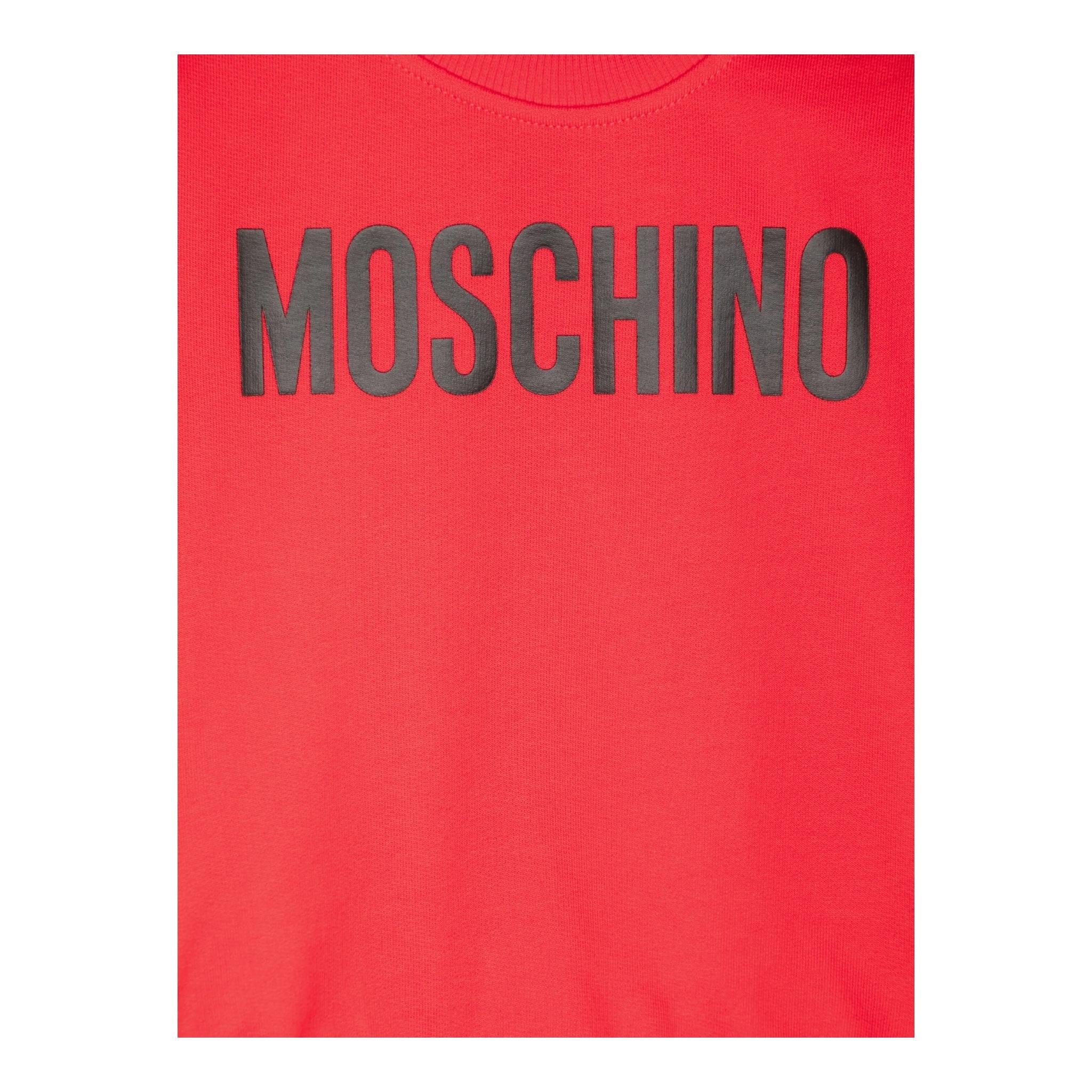 MOSCHINO felpa tinta unita gircollo con stampa Rosso per Bambino HUF08S ROSSO MOSCHINO