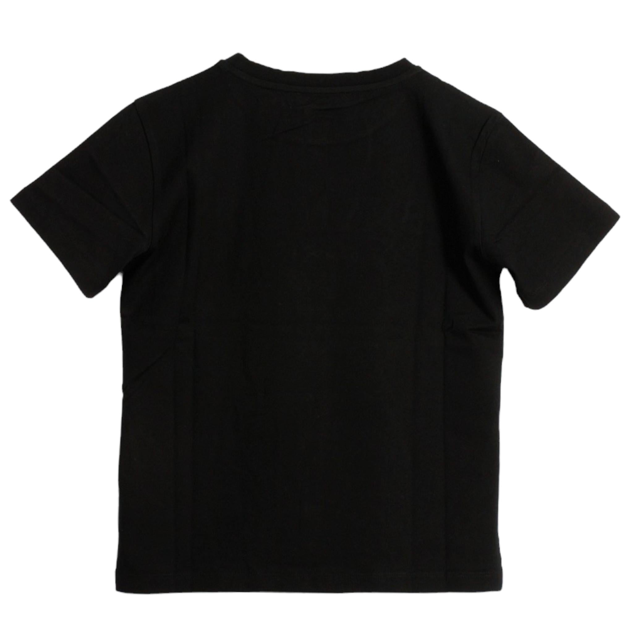 BALMAIN t-shirt girocollo tinta unita con logo Nero per Bambino BV8R51 NERO BALMAIN