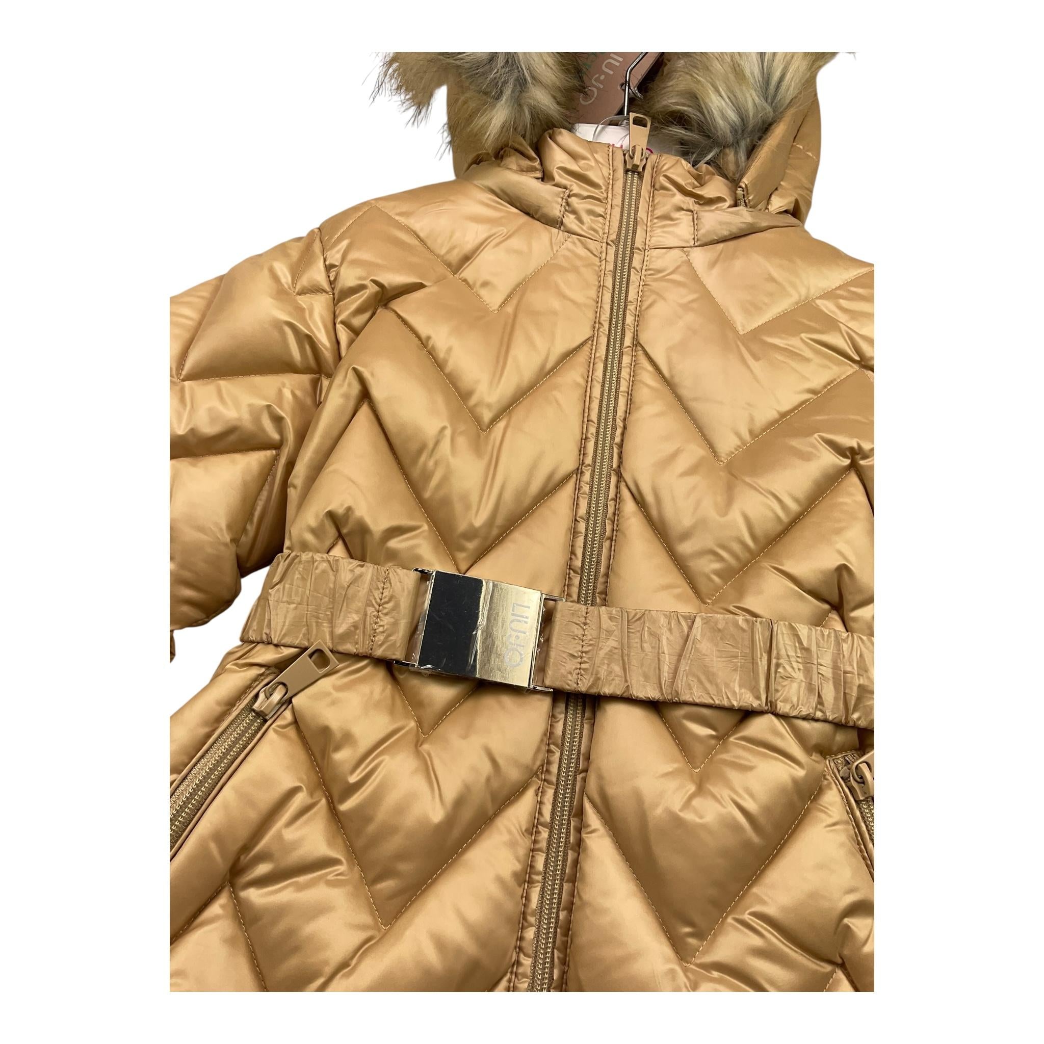LIU JO giubbino tinta unita cn cappuccio e cinturino Oro per Bambina KF4002 ORO LIU JO