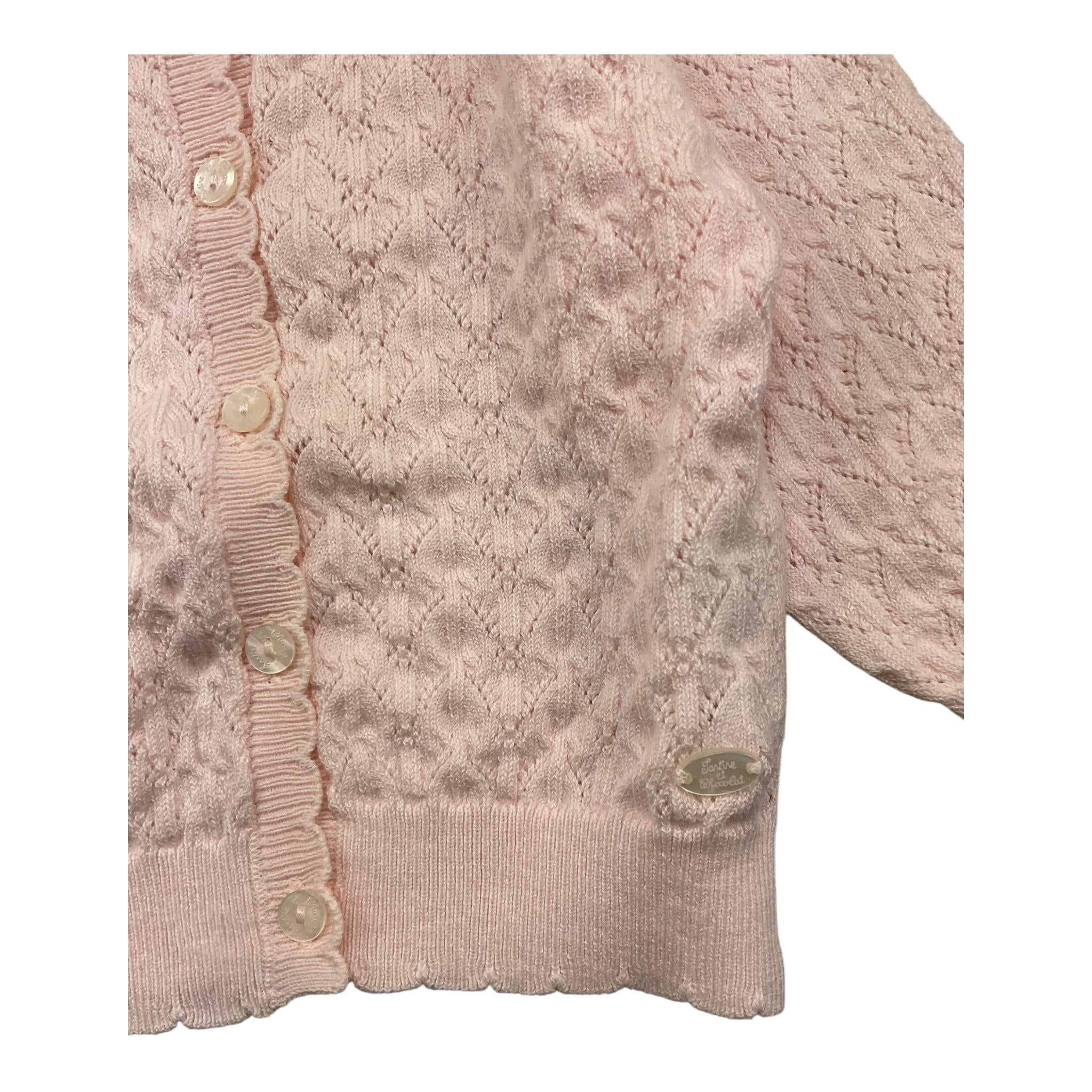 TARTINE ET CHOCOLAT cardigan tinta unita con ricami Rosa per Neonata TY18001 ROSA TARTINE ET CHOCOLAT