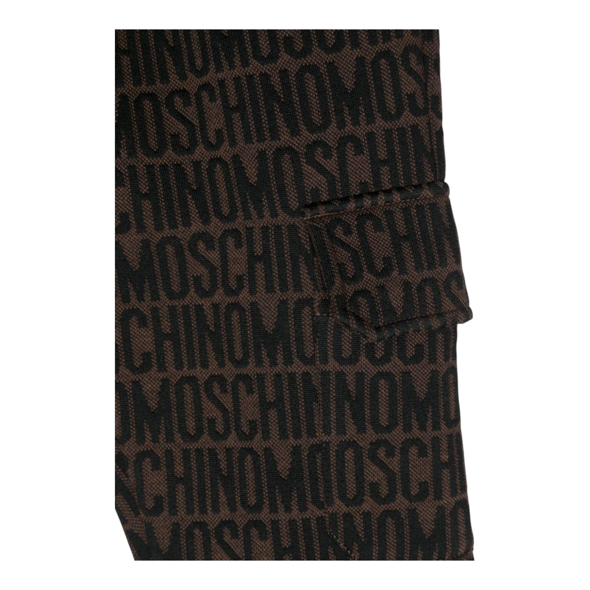 MOSCHINO pantalone tuta tinta unita con stampe logo Marrone per Bambino HUP07R MARRONE MOSCHINO
