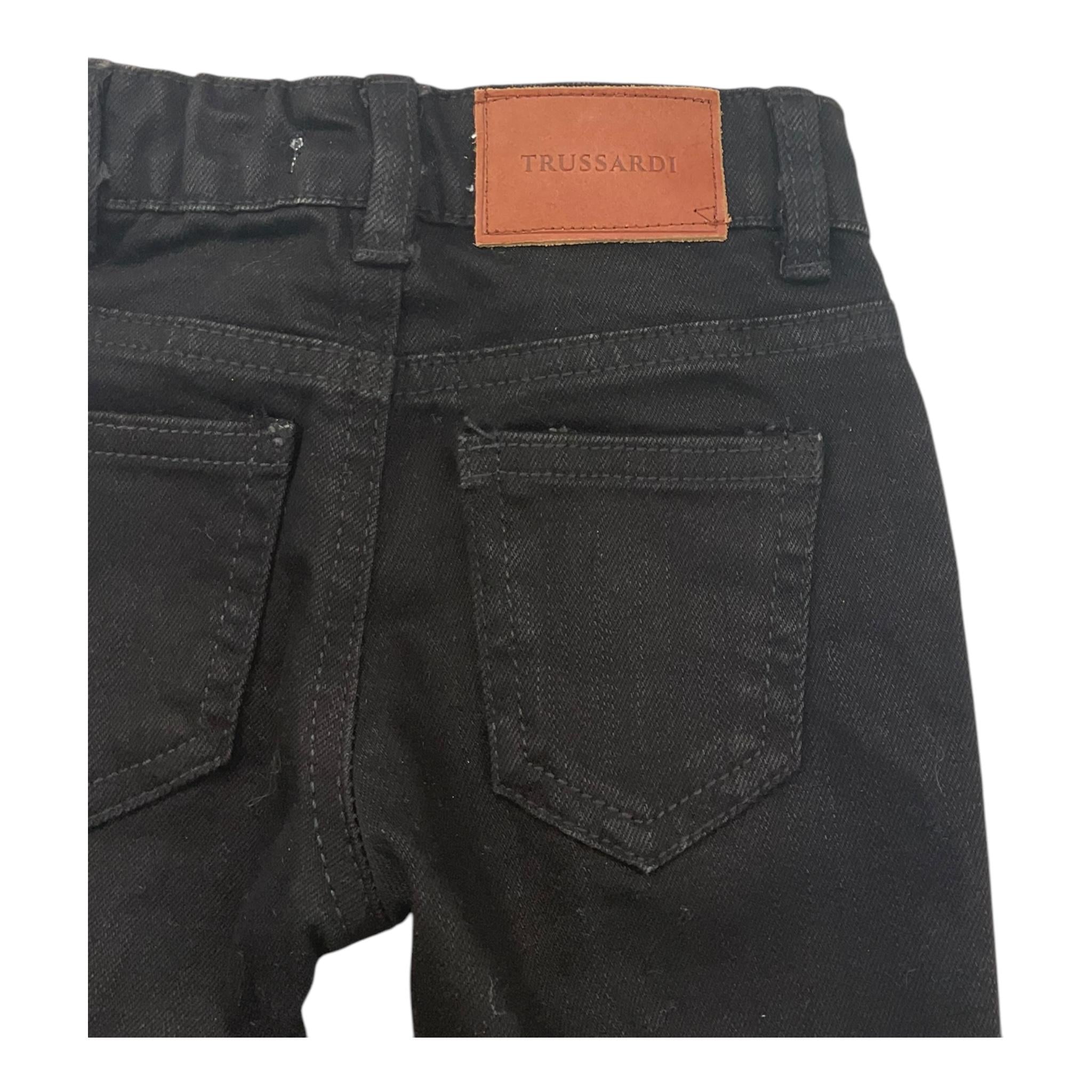 TRUSSARDI jeans tinta unita con elastico in vita Nero per Neonato TIA25088JE NERO TRUSSARDI