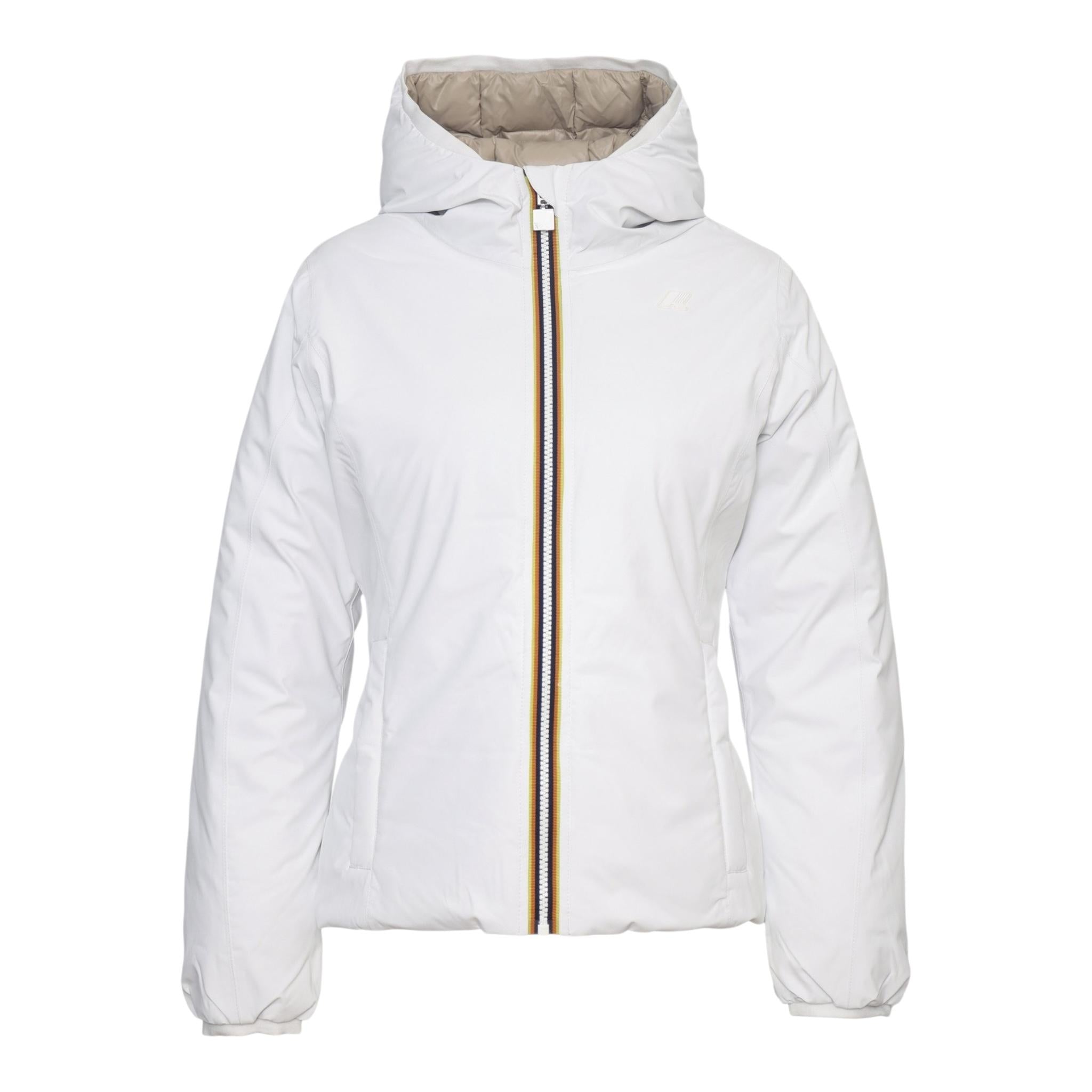 K-WAY giubbino reversibile con zip e cappuccio bicolore Bianco/beige per Bambina K5123QWX BIANCO/BEIGE K-WAY