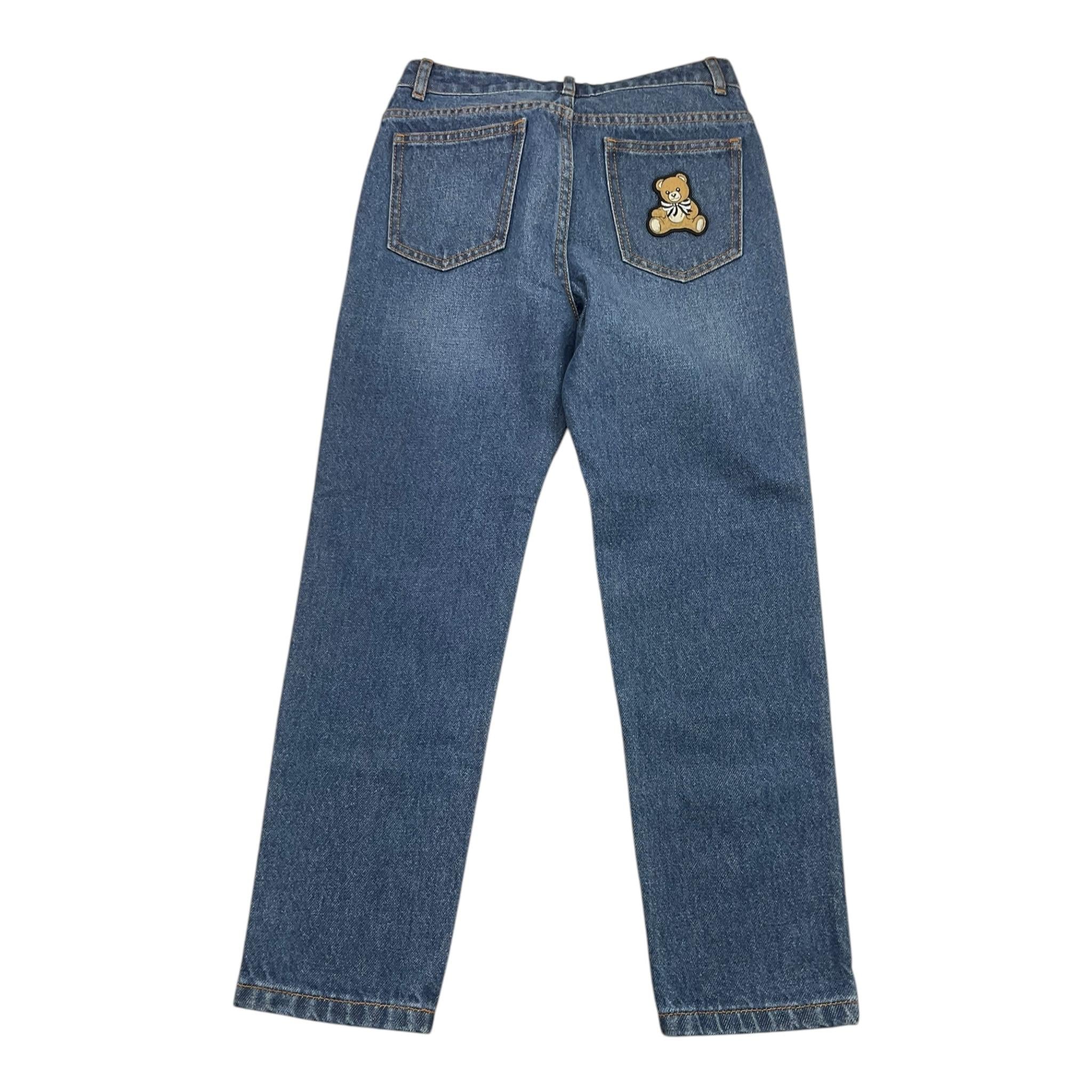 MOSCHINO jeans tinta unita con girovita regolabile Blu per Bambina HDP06L BLU MOSCHINO