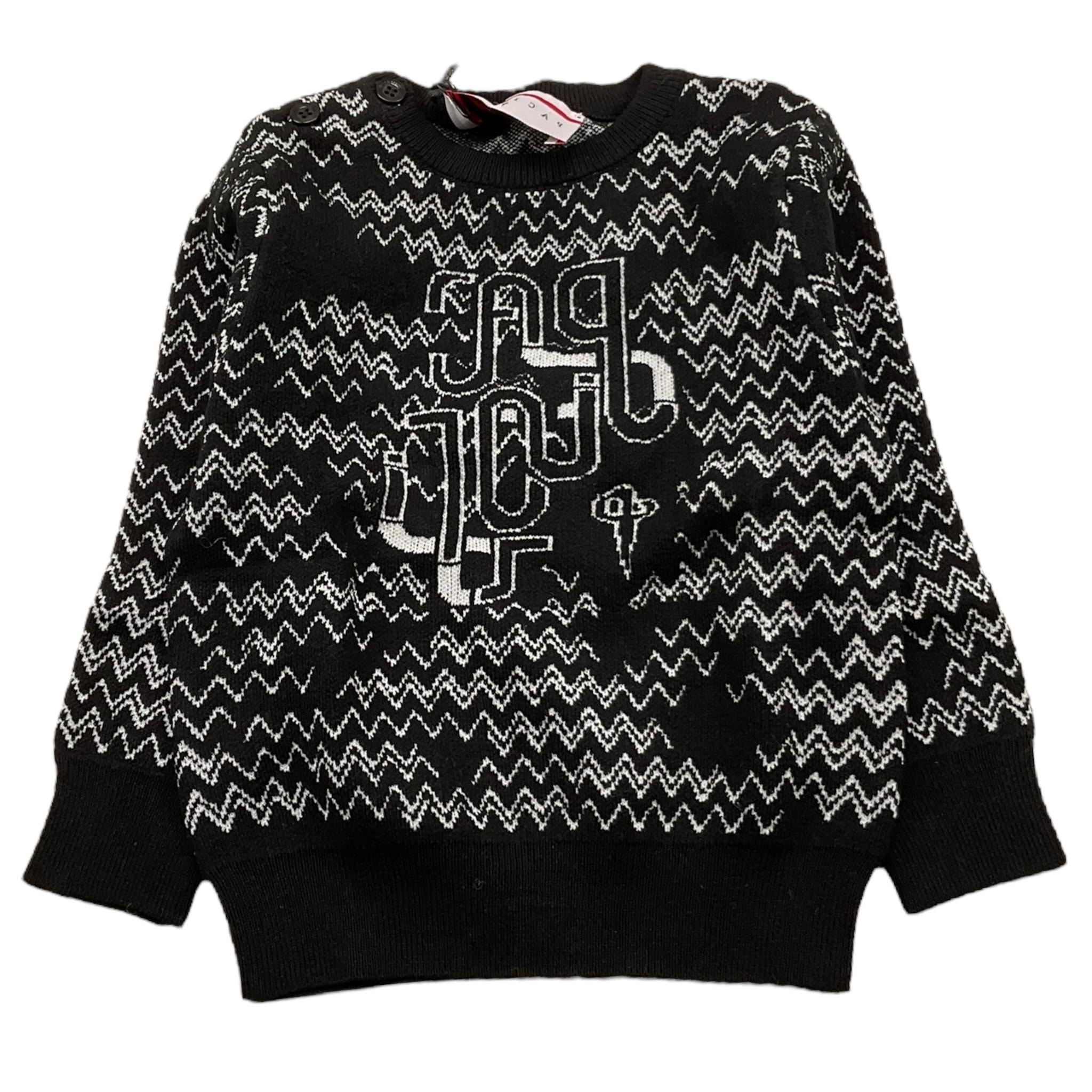 CESARE PACIOTTI maglia girocollo tinta unita con stampe in contrasto Nero per Bambino MGP5351BJX NERO CESARE PACIOTTI