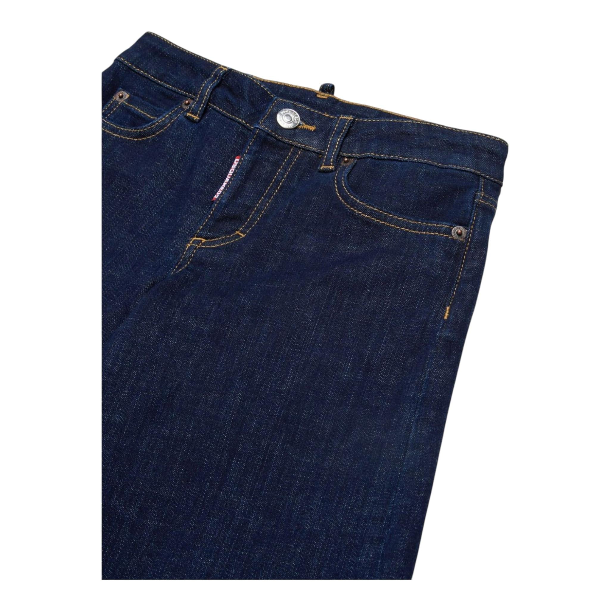DSQUARED2 jeans tinta unita modello a palazzo Blu per Bambina DQ0383 BLU DSQUARED2