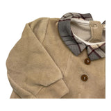 BABY VIP tutina manica lunga tinta unita in ciniglia Beige per Neonato T2796 BEIGE BABY VIP