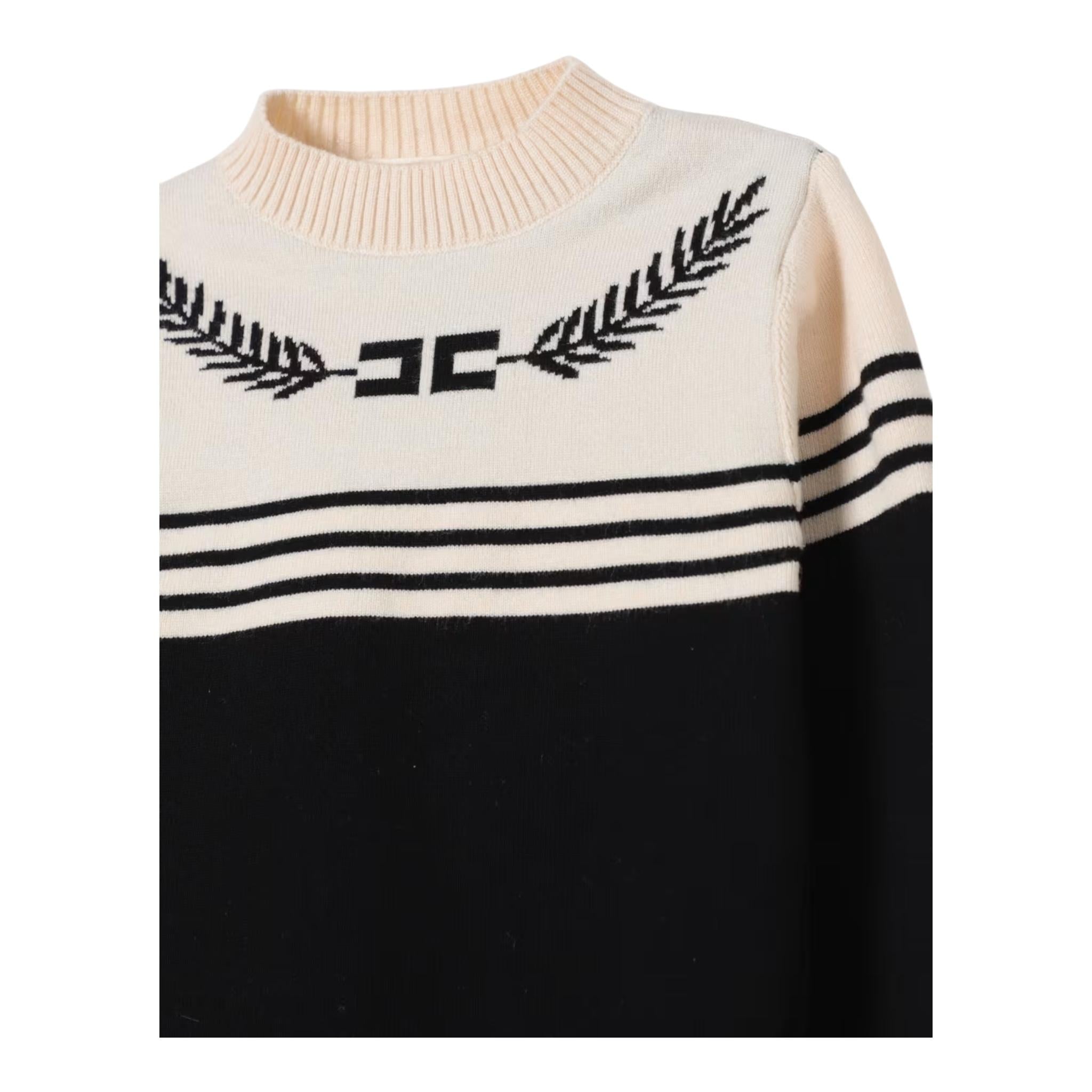ELISABETTA FRANCHI abito in maglia bicolore girocollo Nero per Bambina EGAB189 NERO ELISABETTA FRANCHI