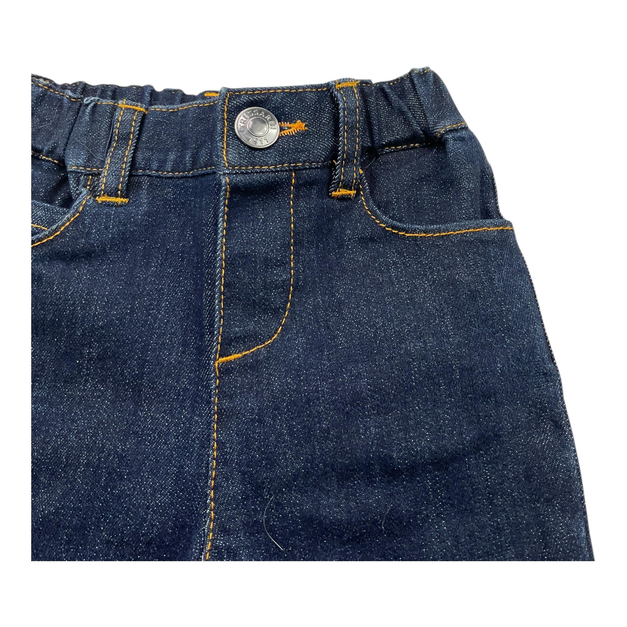 TRUSSARDI jeans tinta unita con elastico in vita Blu per Neonato TIA25201JE BLU TRUSSARDI