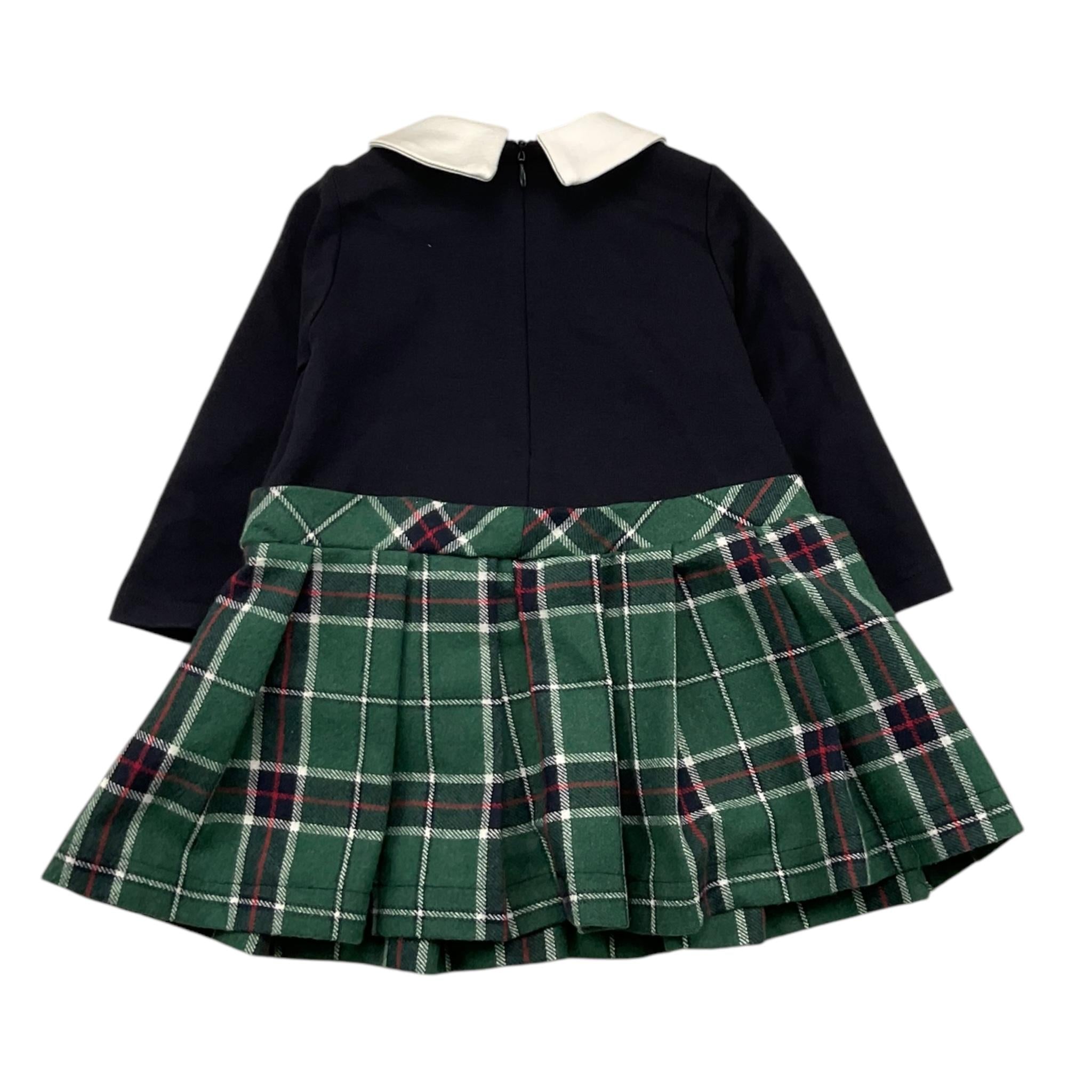 LE BEBE' abito manica lunga con gonna fantasia scozzese Blu/verde per Neonata LBG6110 BLU/VERDE LE BEBE'