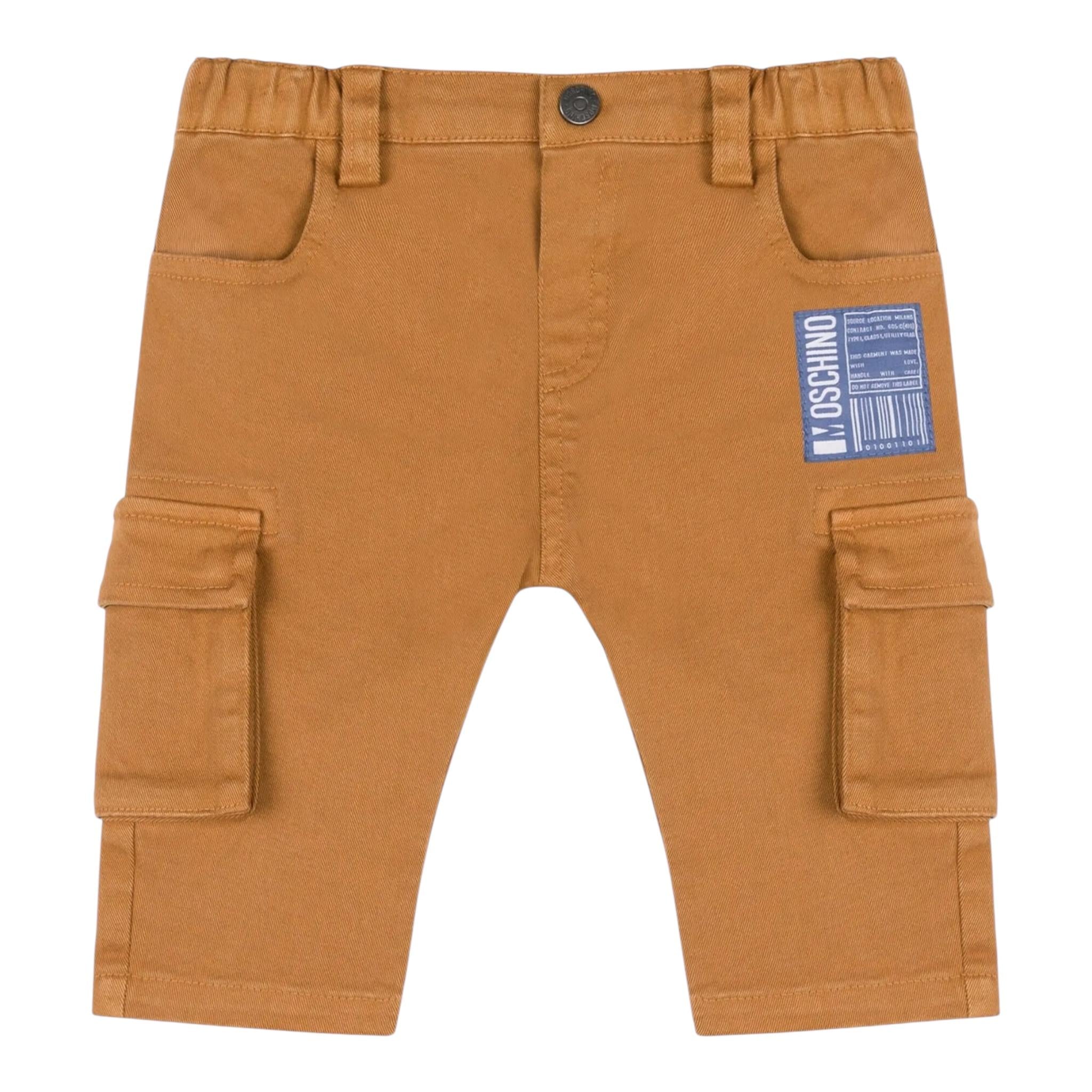 MOSCHINO pantalone tinta unita con elastico in vita Marrone per Neonato MUP055X MARRONE MOSCHINO