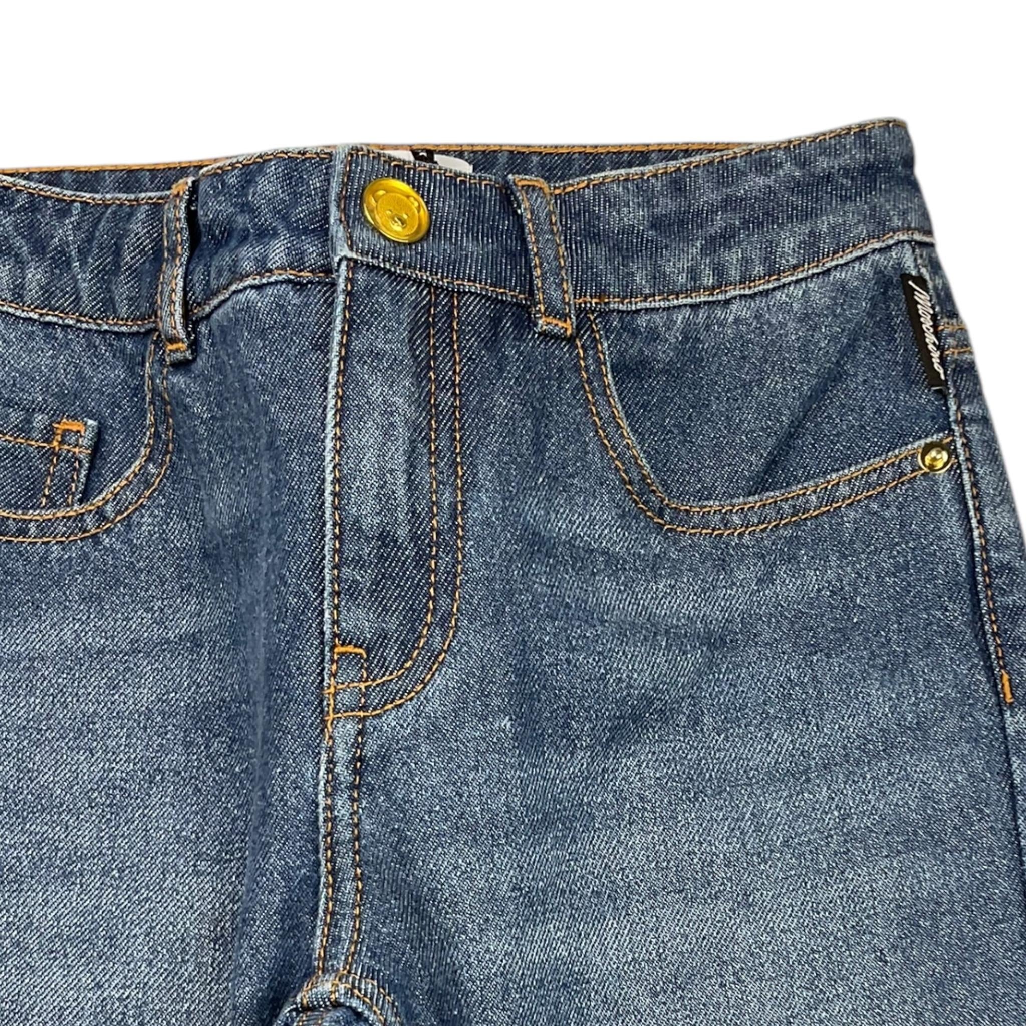 MOSCHINO jeans tinta unita con girovita regolabile Blu per Bambina HDP06L BLU MOSCHINO