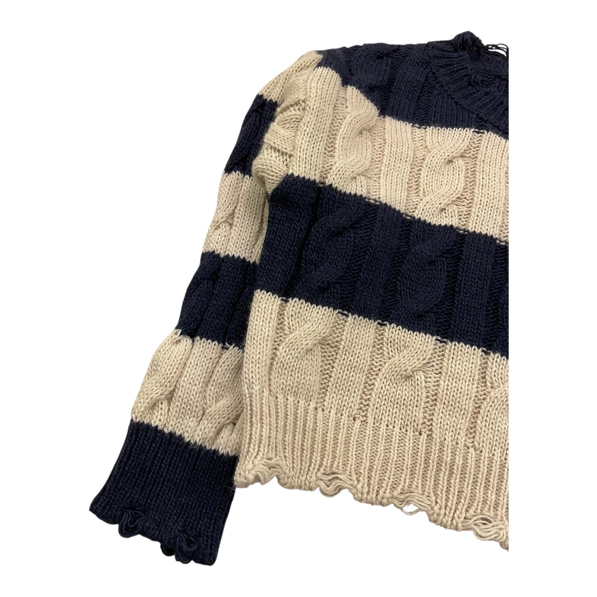 PLEASE maglia fantasia a righe girocollo Blu per Bambina NB63231G66 BLU PLEASE
