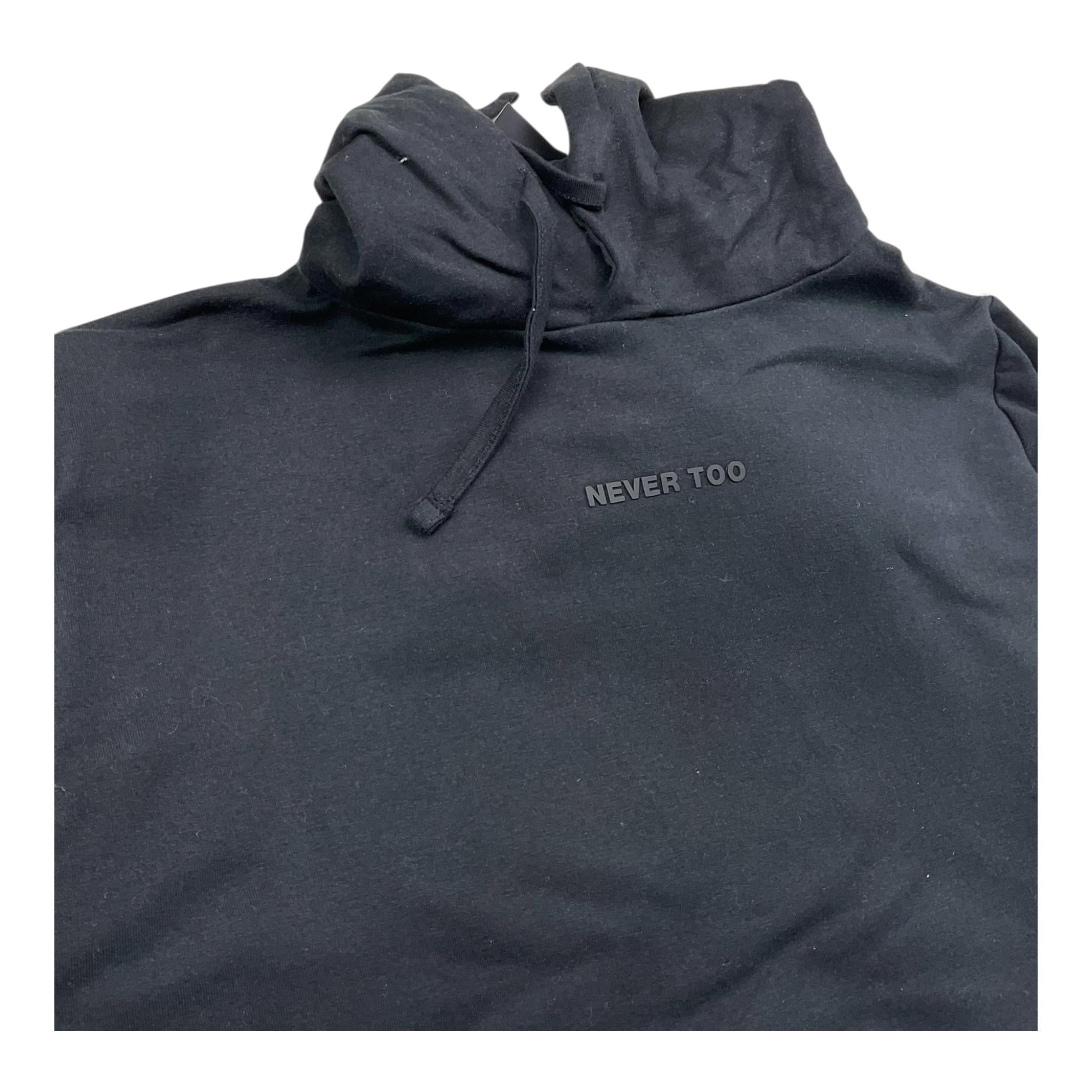 NEVER TOO felpa chiusa con cappuccio tinta unita con logo Nero per Bambino NT2081RX NERO NEVER TOO