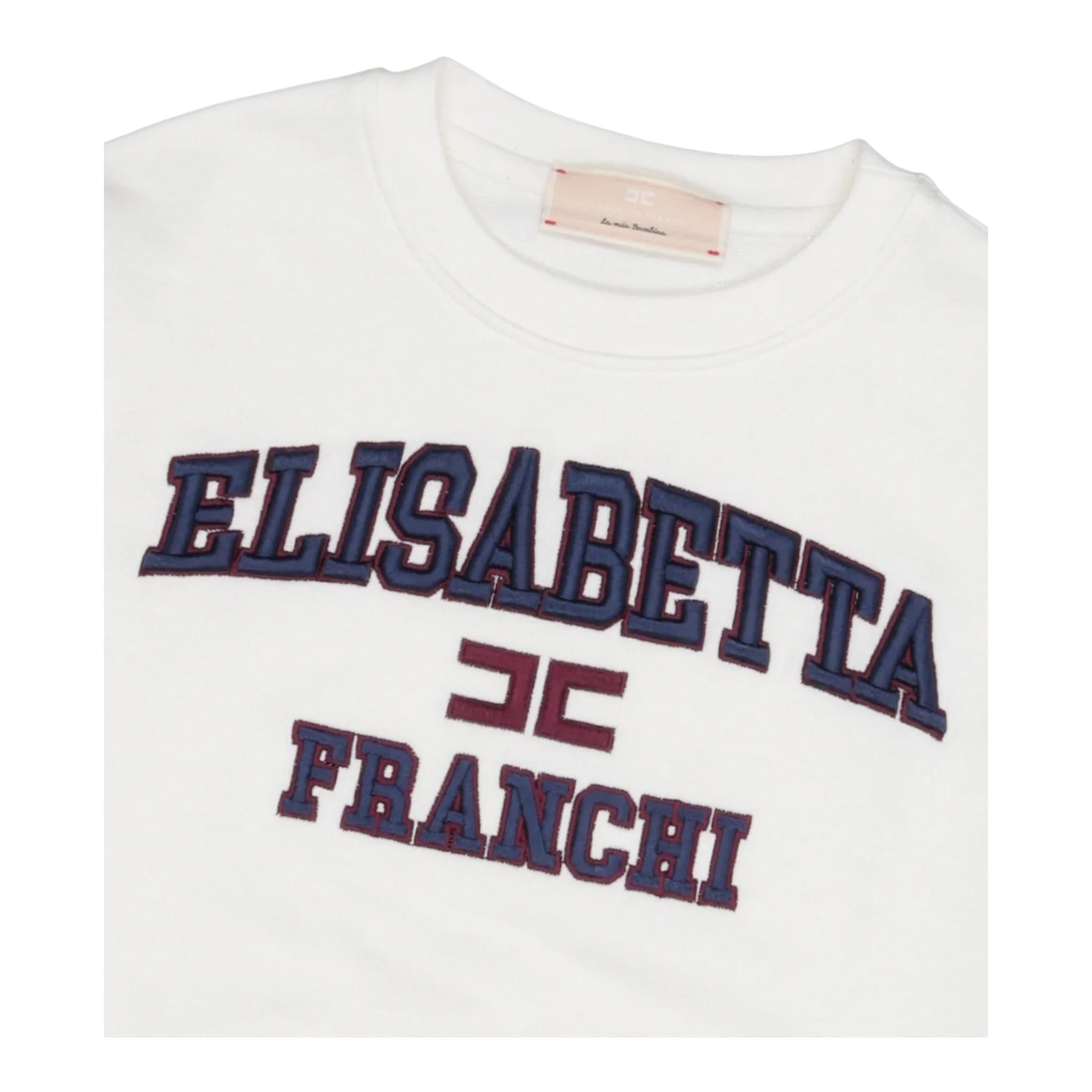 ELISABETTA FRANCHI t-shirt girocollo tinta unita cn stampa in contrasto Bianco per Neonata EGTS087 BIANCO ELISABETTA FRANCHI