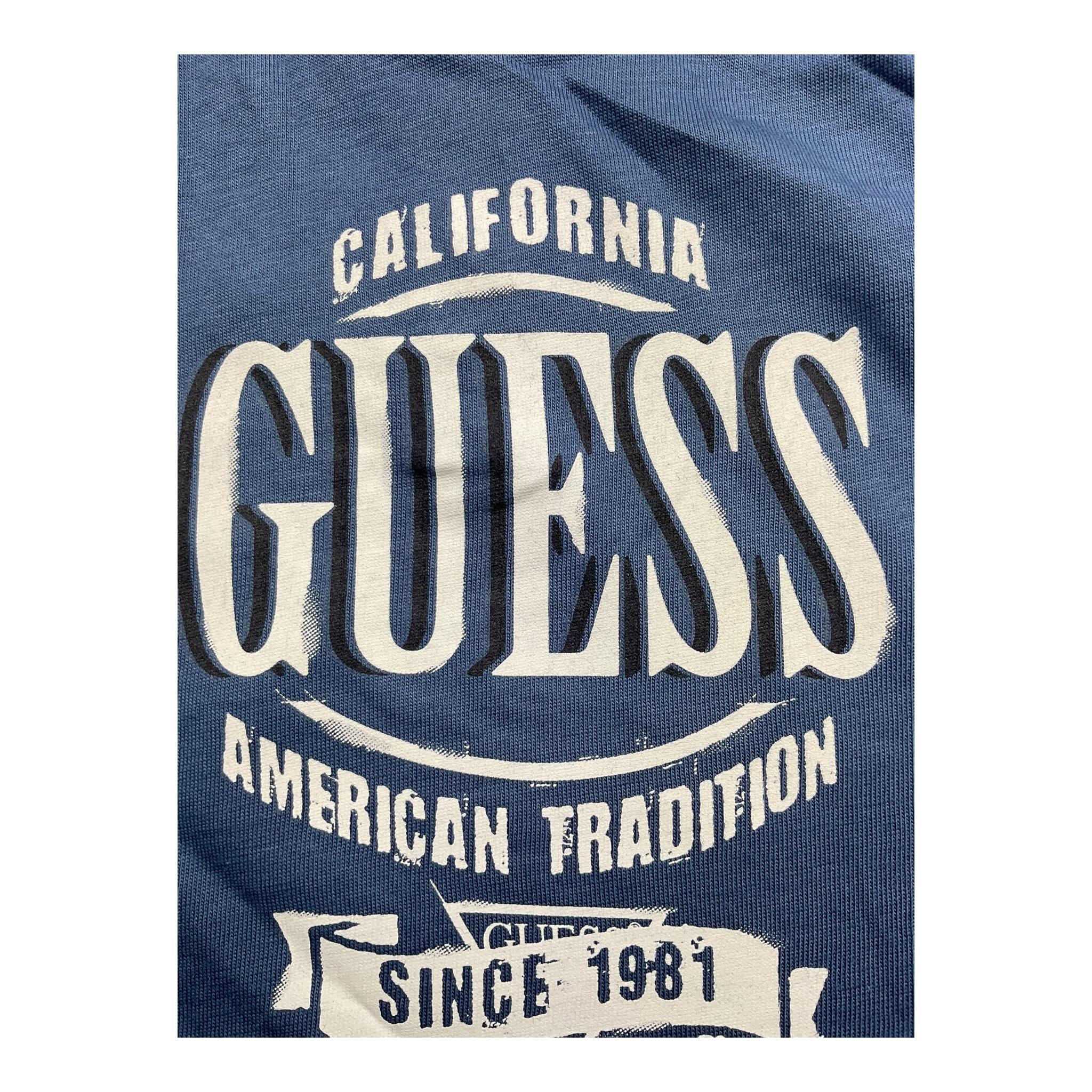 GUESS shirt girocollo tinta unita con stampa Blu per Neonato N4YI30K8HM4X BLU GUESS