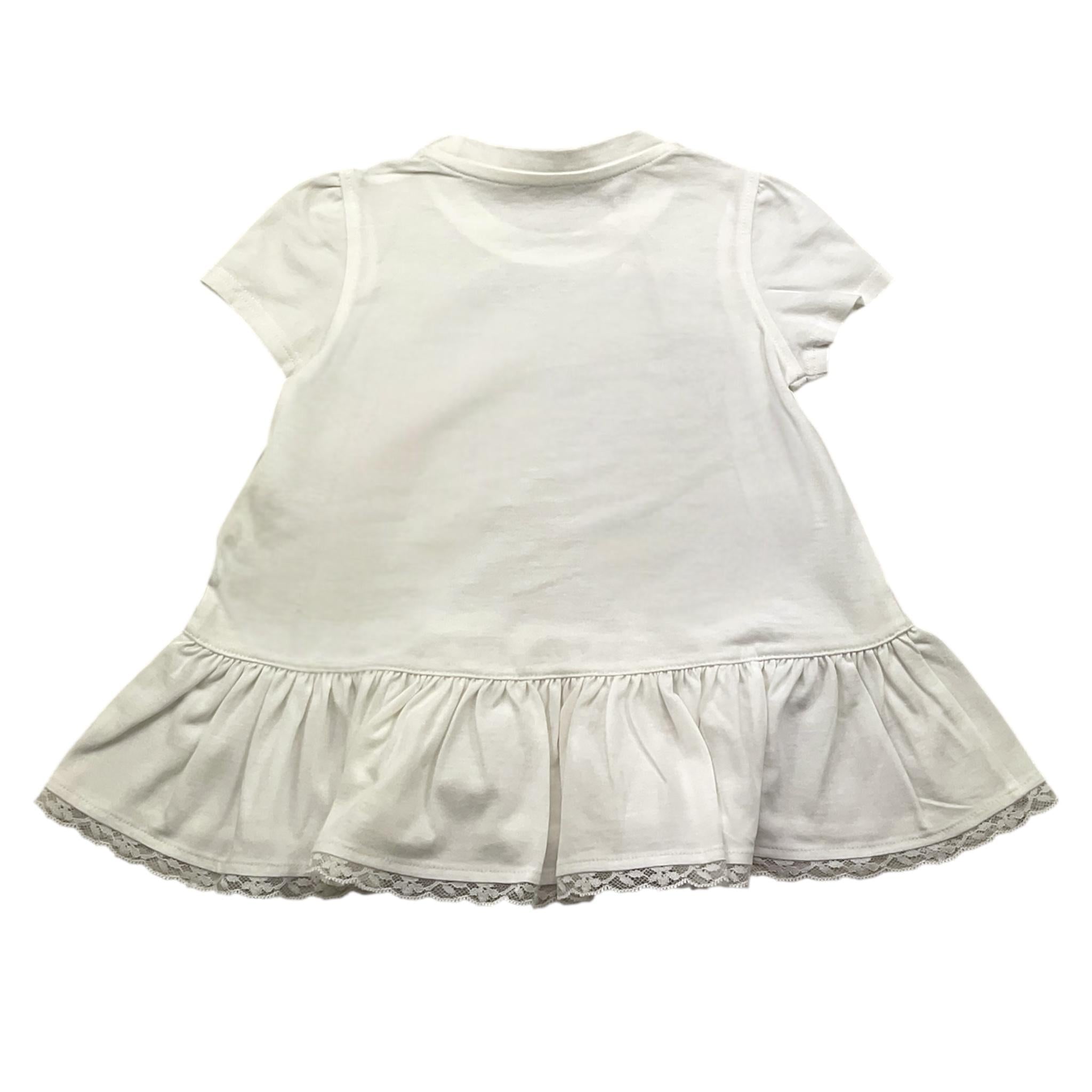t-shirt girocollo tinta unita con ricami ZW8A31 PANNA CAFFE' D'ORZO