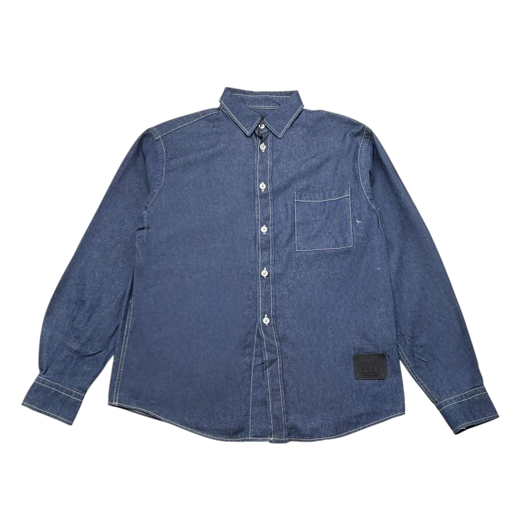 PAOLO PECORA camicia in denim tinta unita Blu per Bambino PP3485 BLU PAOLO PECORA