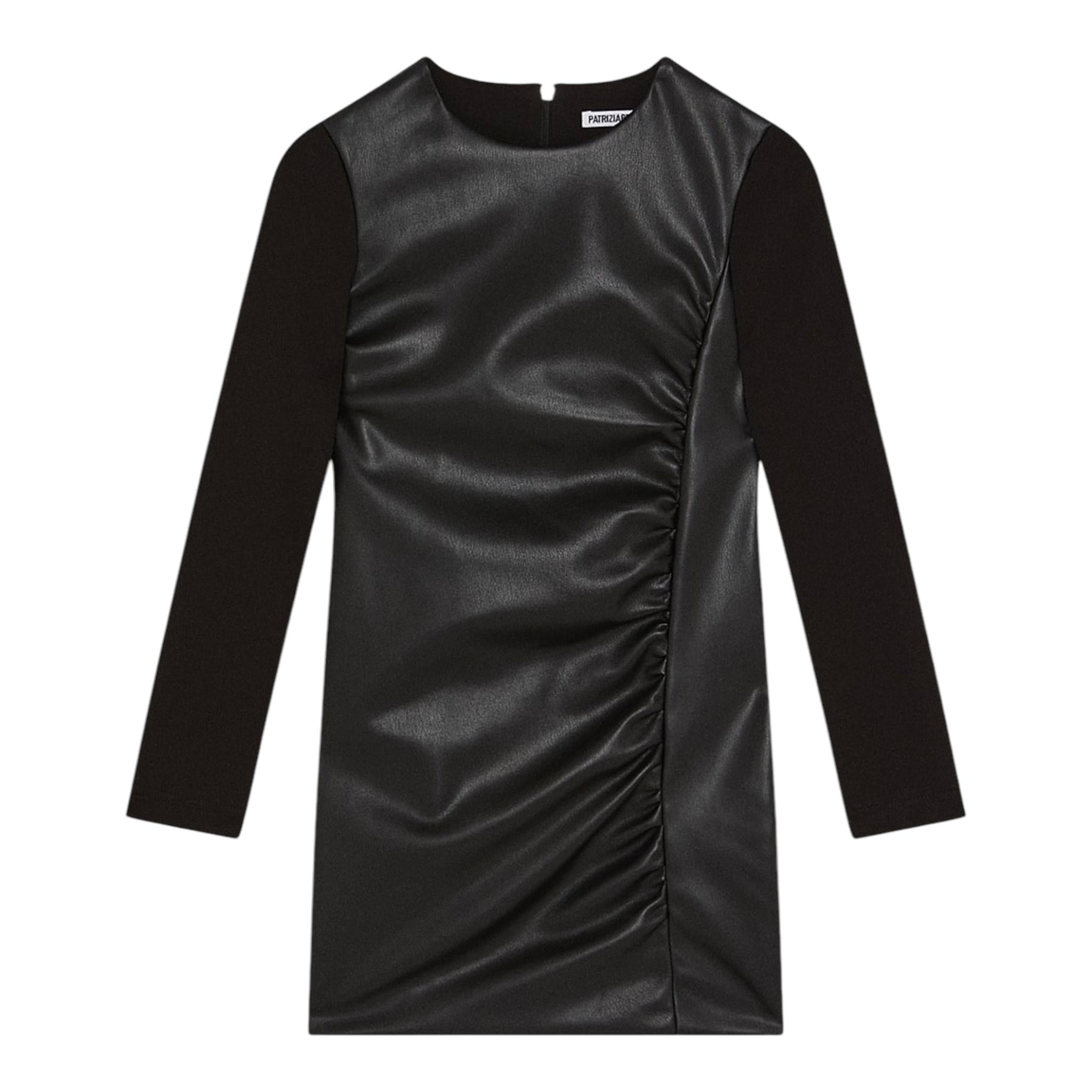PATRIZIA PEPE abito manica lunga tinta unita in ecopelle Nero per Bambina 7A0508 NERO PATRIZIA PEPE