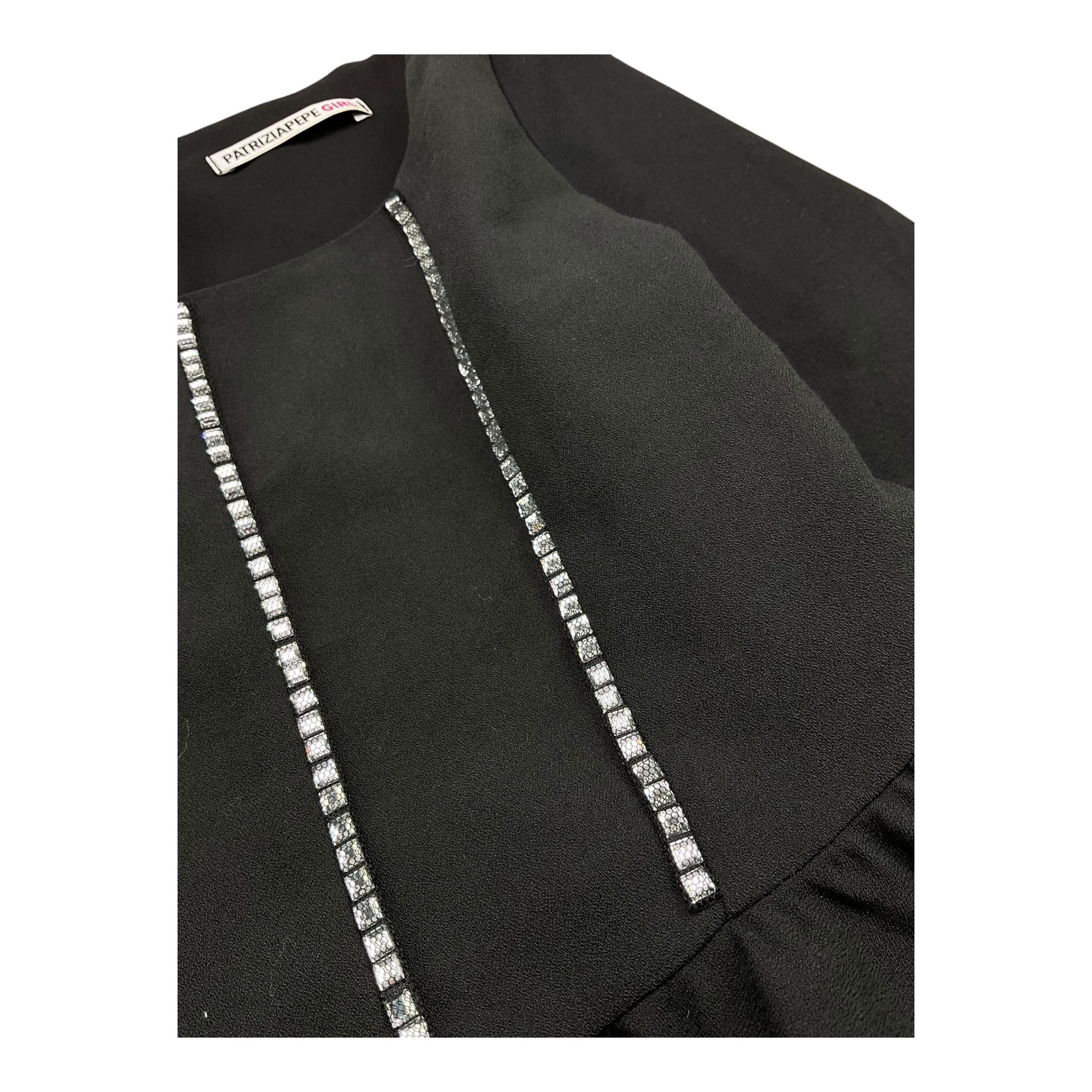 PATRIZIA PEPE abito tinta unita con applicazioni brillantini Nero per Bambina 7A0527 NERO PATRIZIA PEPE