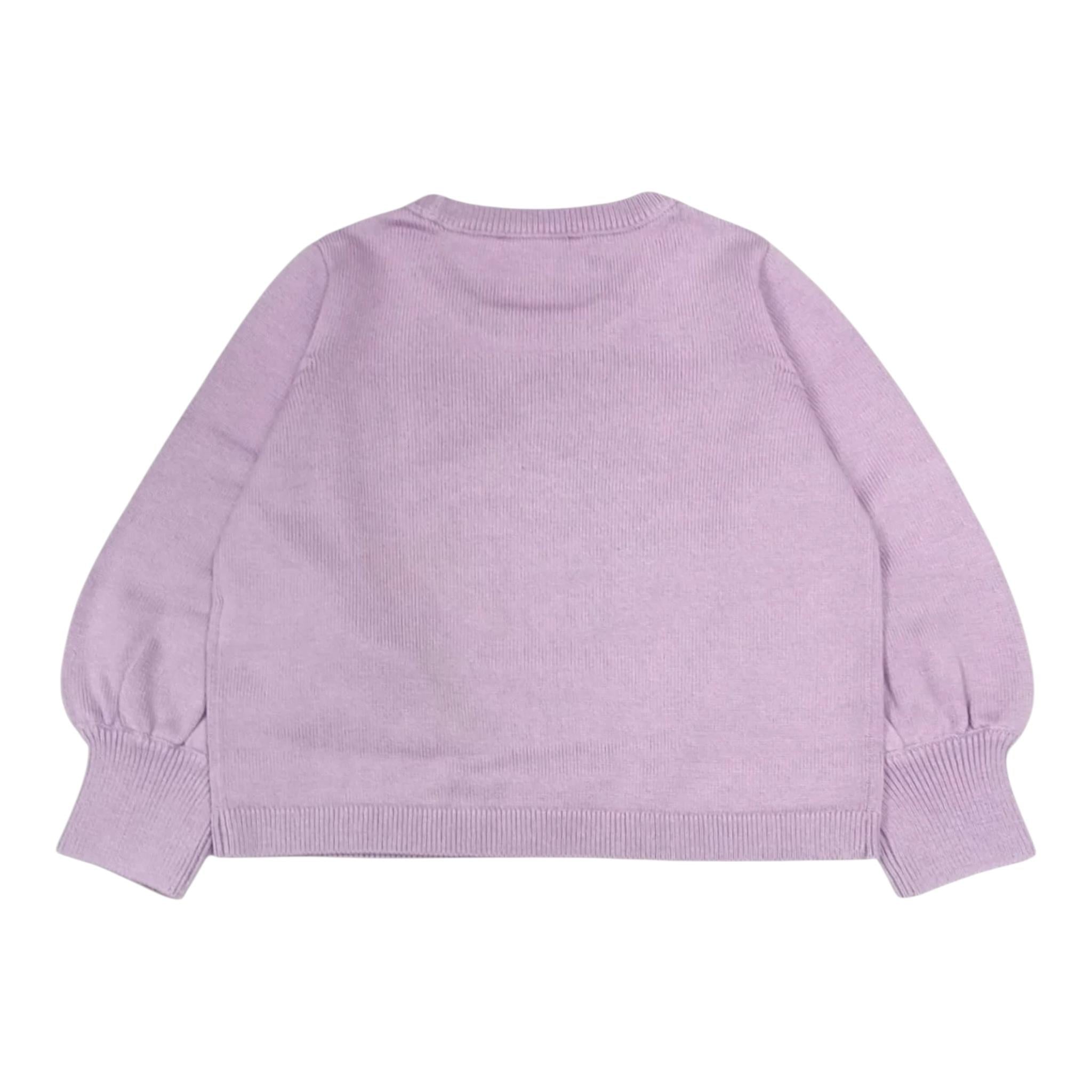 LIU JO maglia girocollo tinta unita con stampa in contrasto Lilla per Bambina KF4037 LILLA LIU JO