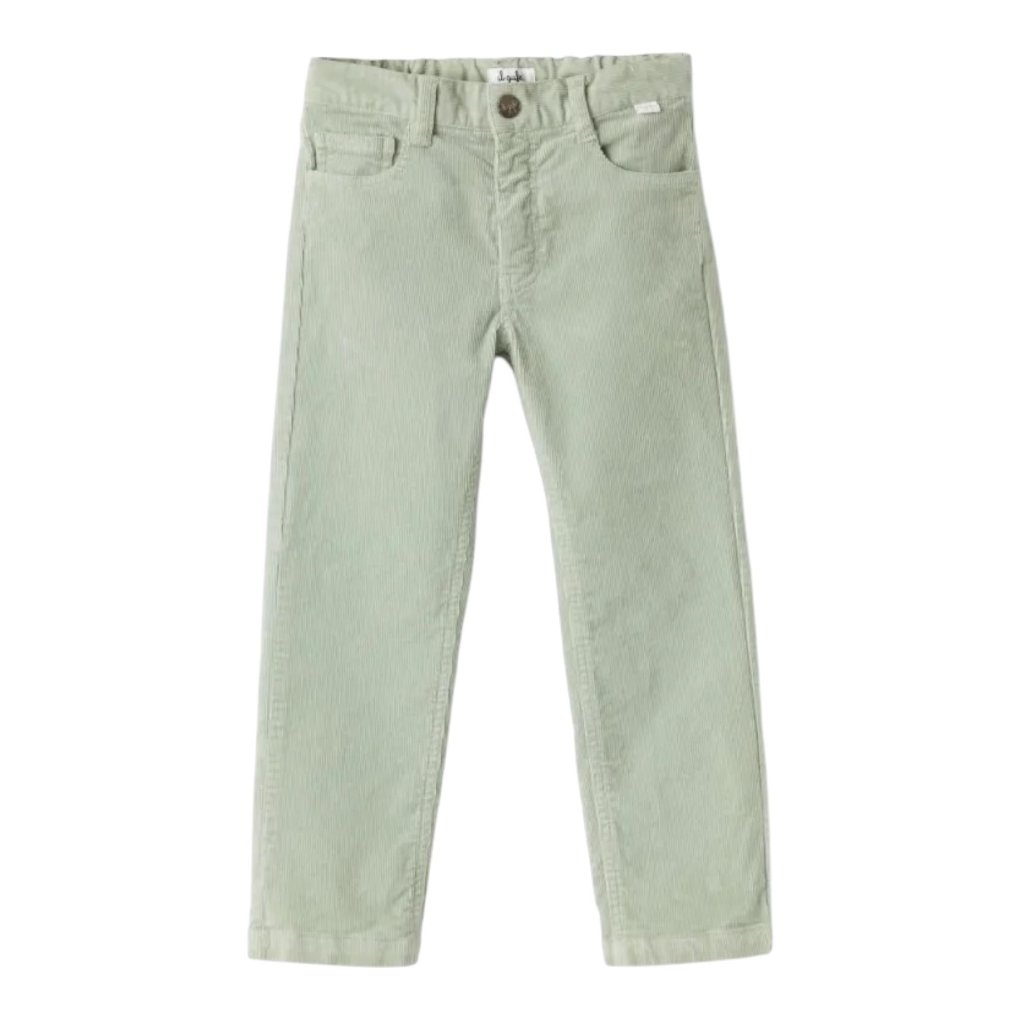 IL GUFO pantalone tinta unita con girovita regolabile Verde acqua per Neonato A24PL093V6022 VERDE ACQUA IL GUFO