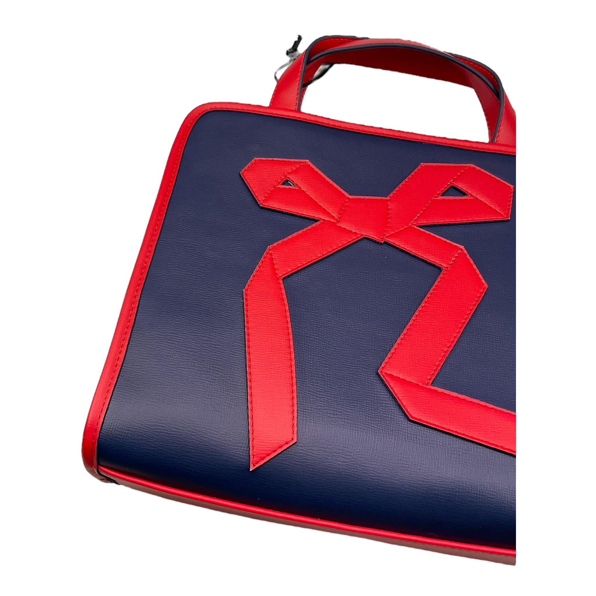 TRUSSARDI borsa tinta unita con profili in contrasto Blu per Bambina TGA25070B BLU TRUSSARDI