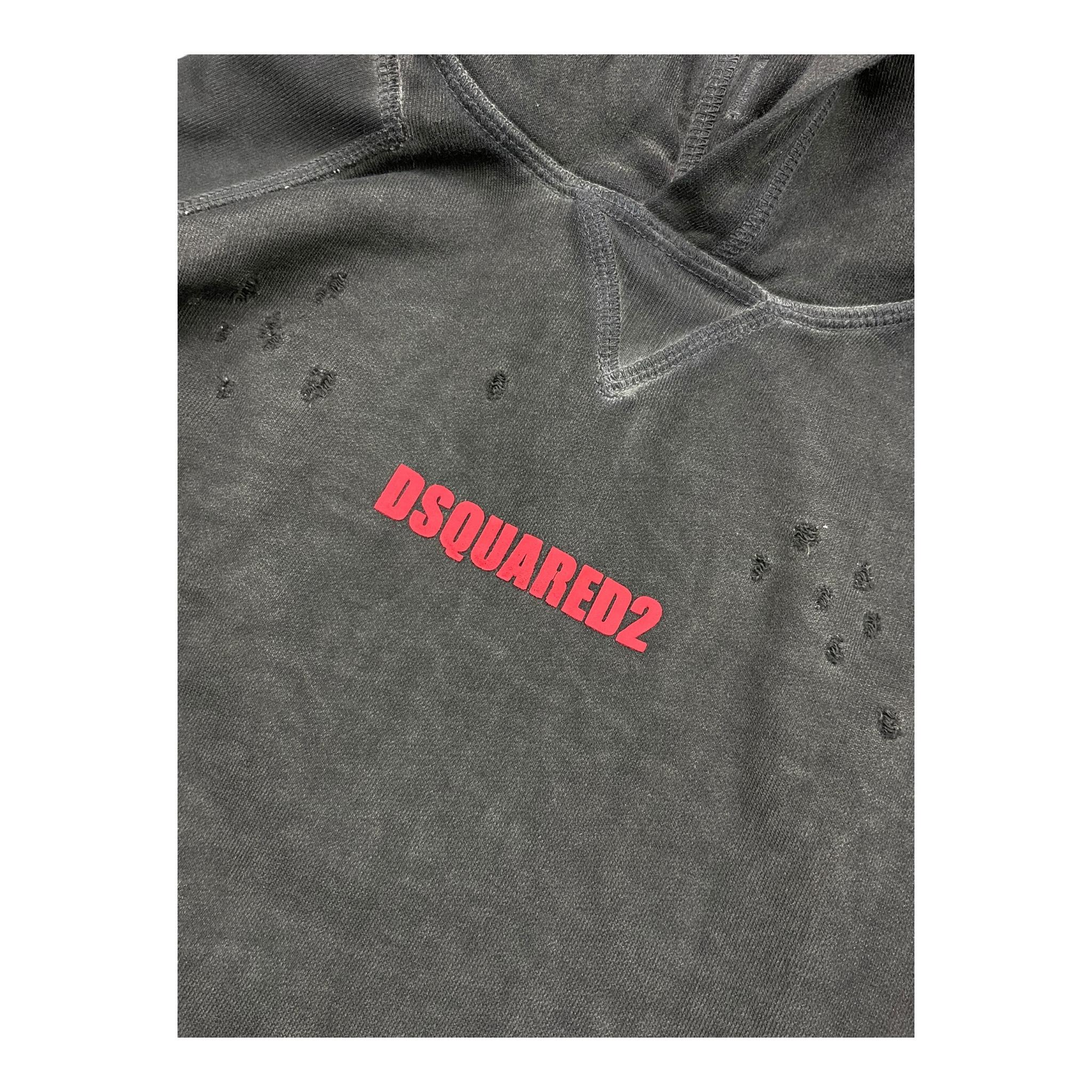 DSQUARED2 felpa chiusa con cappuccio tinta unita con trafori Verde per Bambino DQ2609 VERDE DSQUARED2