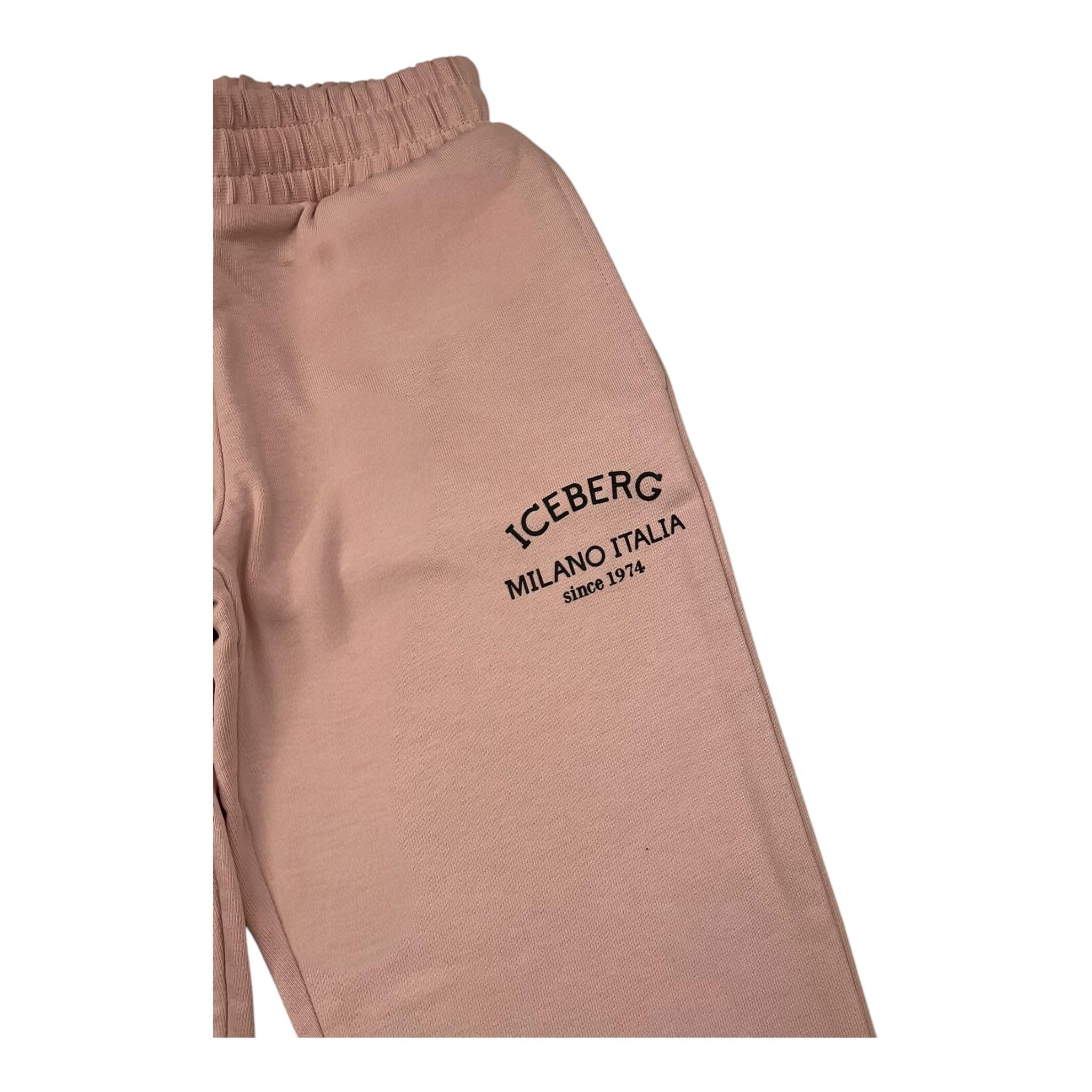 ICEBERG pantalone tuta tinta unita con stampa Rosa per Bambina PFICE5316JA ROSA ICEBERG