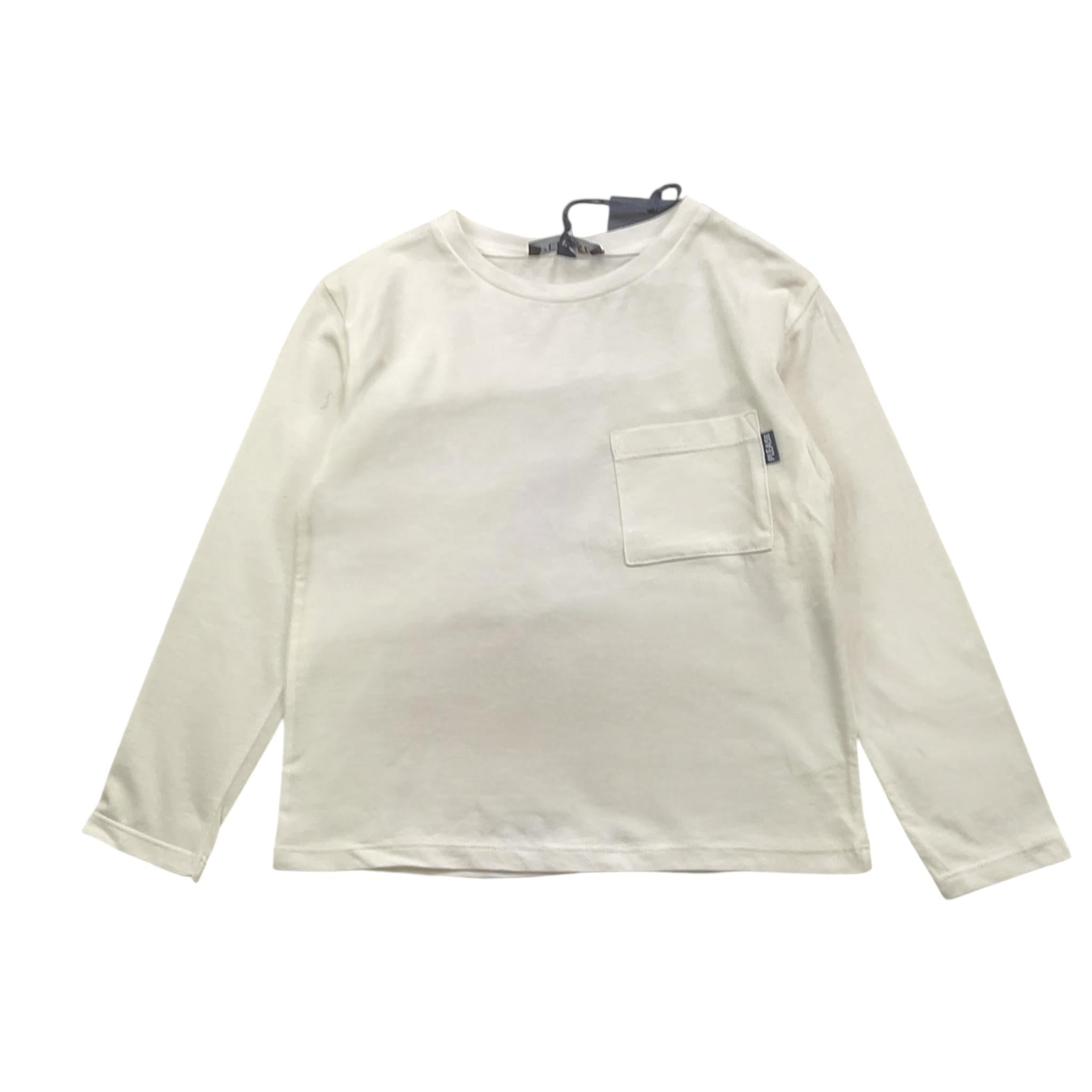 PLEASE shirt girocollo tinta unita con taschino Bianco per Bambino ML22030B65J BIANCO PLEASE